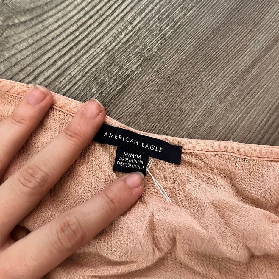 American Eagle Outfitters american eagle peach pink button up blouse Size M / US 6-8 / IT 42-44 - 3 Thumbnail