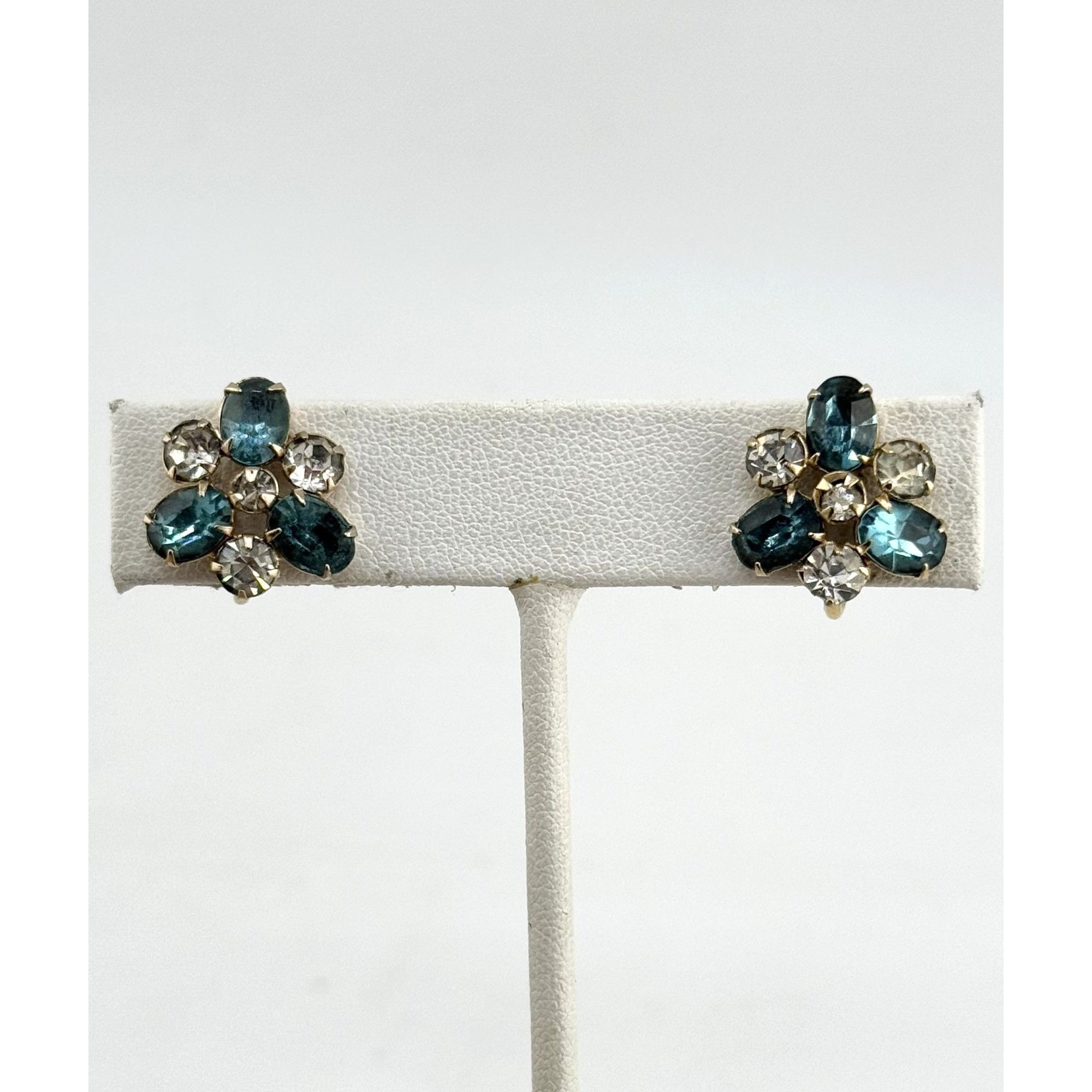 Vintage Vintage Scitarelli rhinestone blue rhinestone earrings Size ONE SIZE - 2 Thumbnail