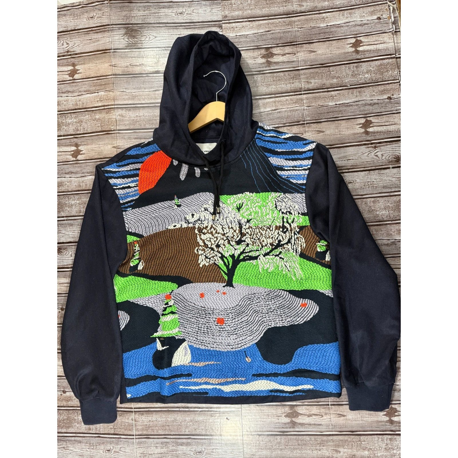 Henrik Vibskov HENRIK VIBSKOV 21aw wool blend embroidered hoodie sz XS colo Size US XS / EU 42 / 0 - 1 Thumbnail