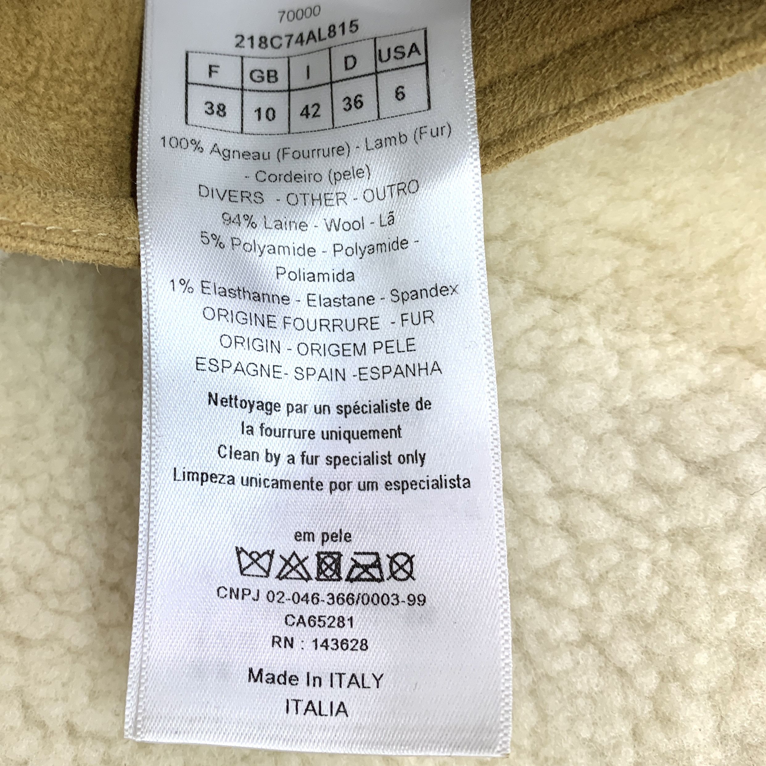 Dior Dior Jacket – Brown Reversible Bee Shearling (Size S) Size S / US 4 / IT 40 - 5 Thumbnail