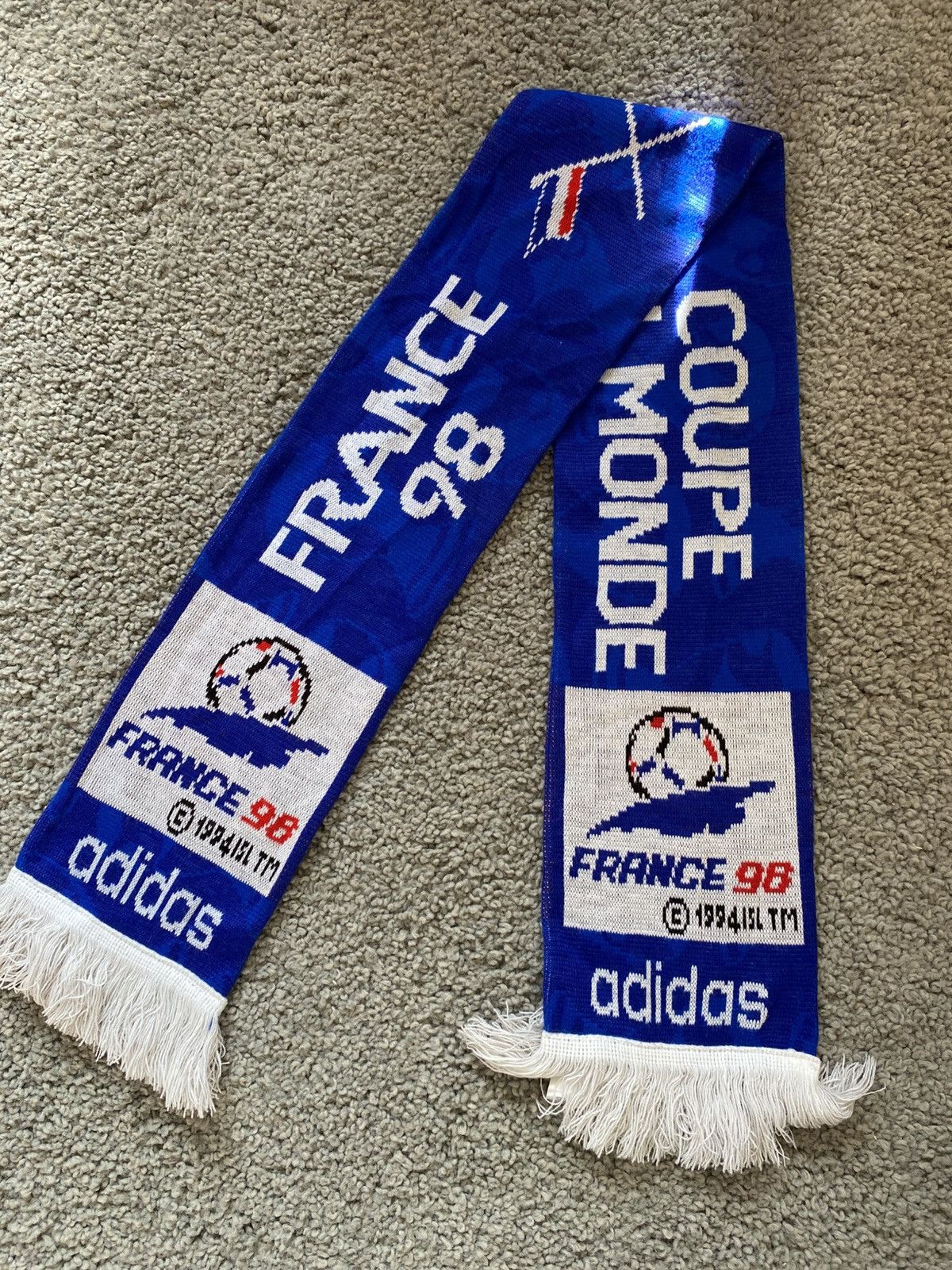 Vintage 1998 World Cup Scarf Adidas sold Coupe du Monde France Soccer