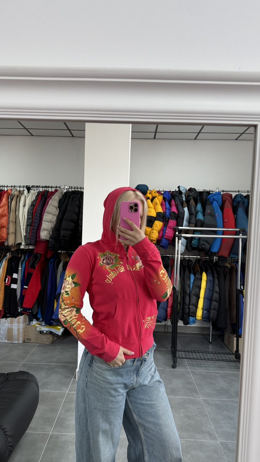 Ed Hardy Ed Hardy Christian Audigier Tattoo Skulls Roses Zip Hoodie Size L / US 10 / IT 46 - 3 Thumbnail