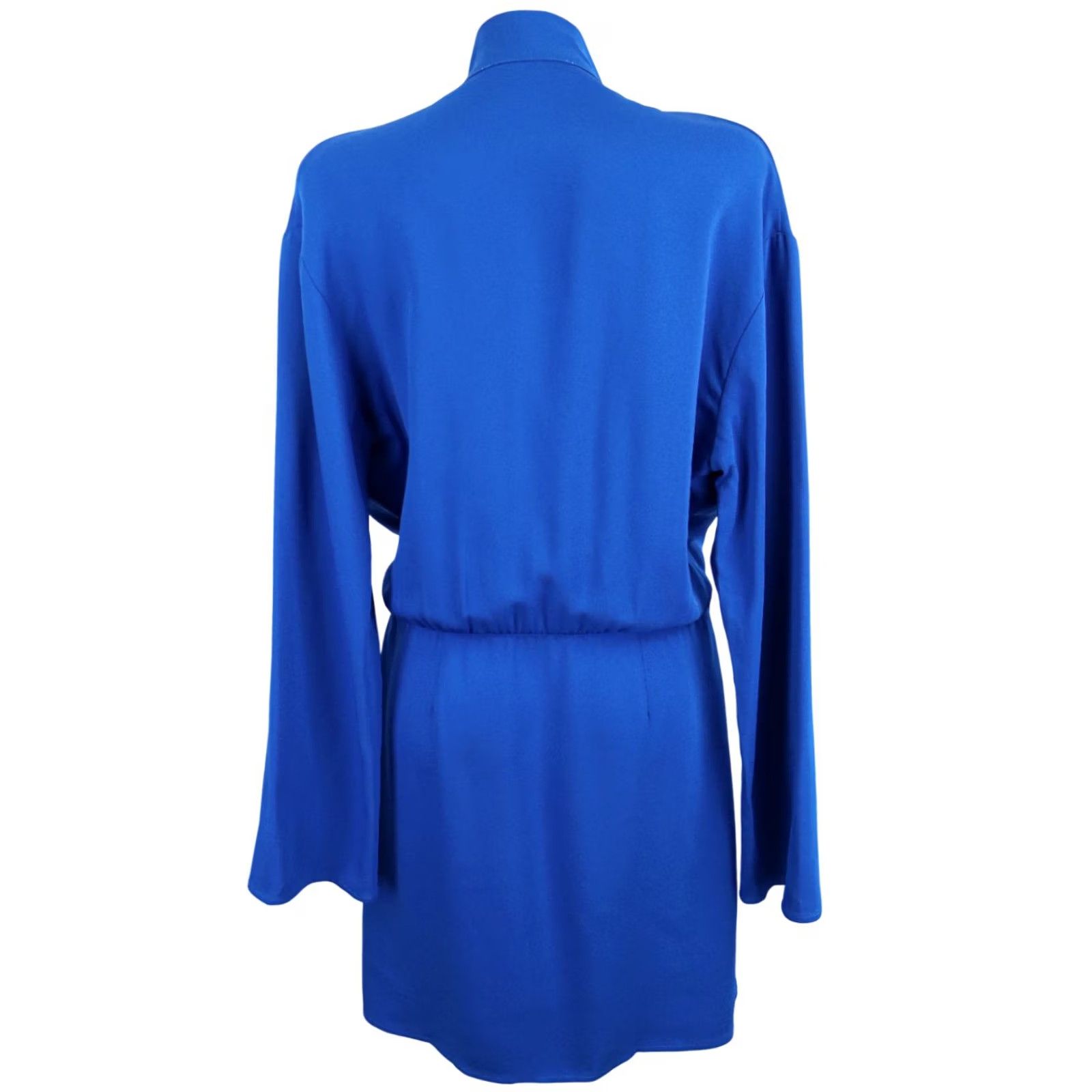 Vintage SAMSOE Dress Womens M Blue Samailey Short Women Long Sleeve Tied Neck Size M / US 6-8 / IT 42-44 - 2 Thumbnail