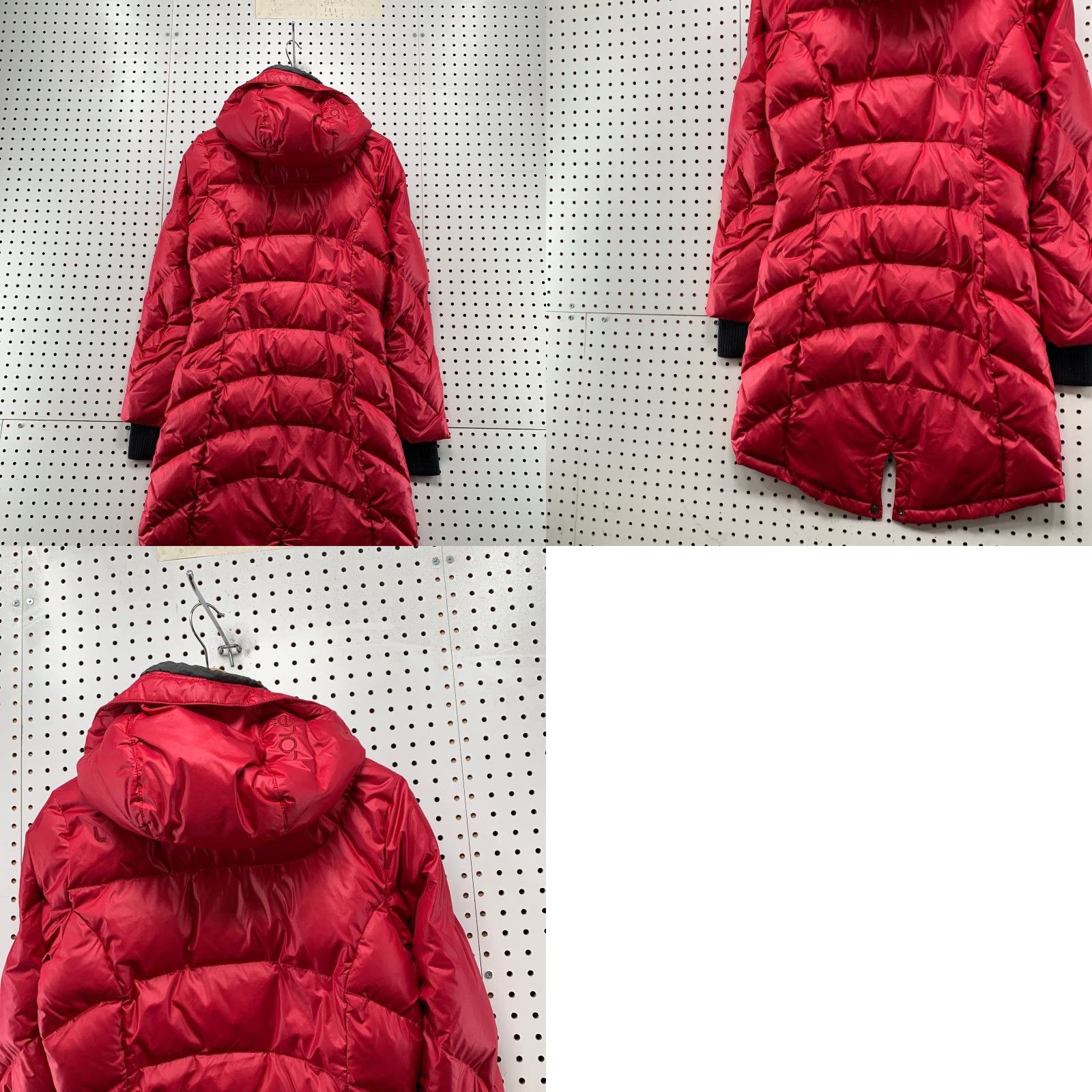 Vintage Lole Down Puffer Coat Womens M Red Quilted Long Hooded Parka Jacket Size M / US 6-8 / IT 42-44 - 11 Thumbnail