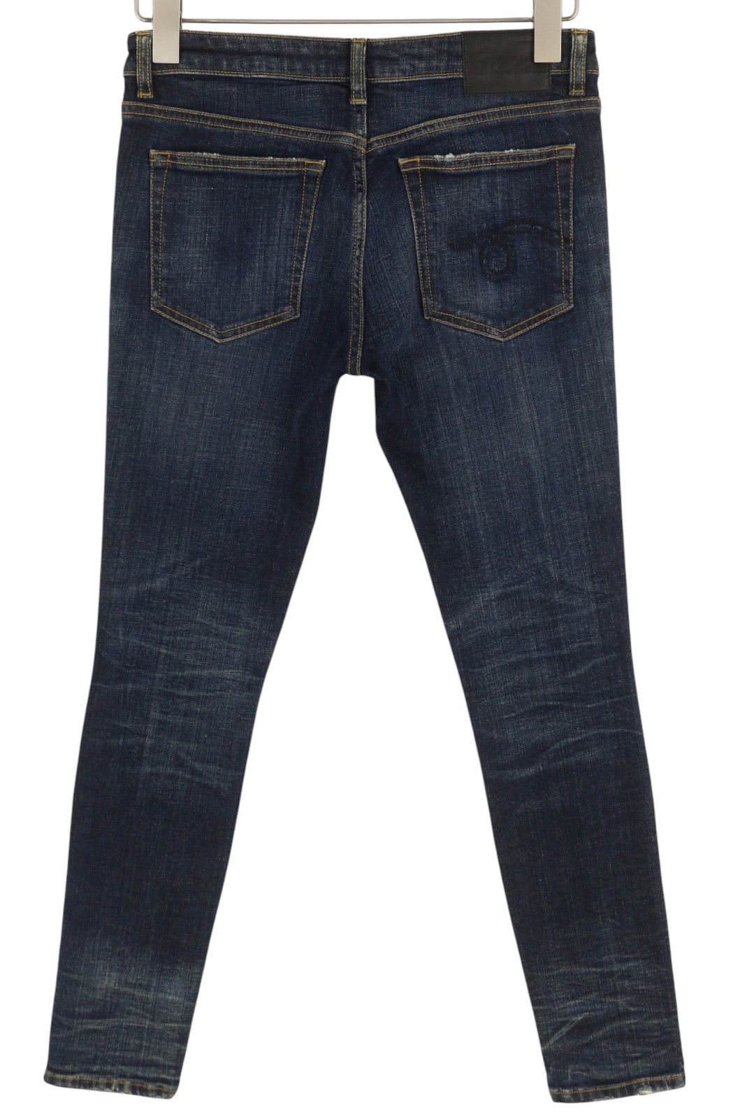 R13 KATE 27 Skinny Ankle Zip Fly Faded Washed Dark Blue 85425 Size 27" / US 4 / IT 40 - 3 Thumbnail
