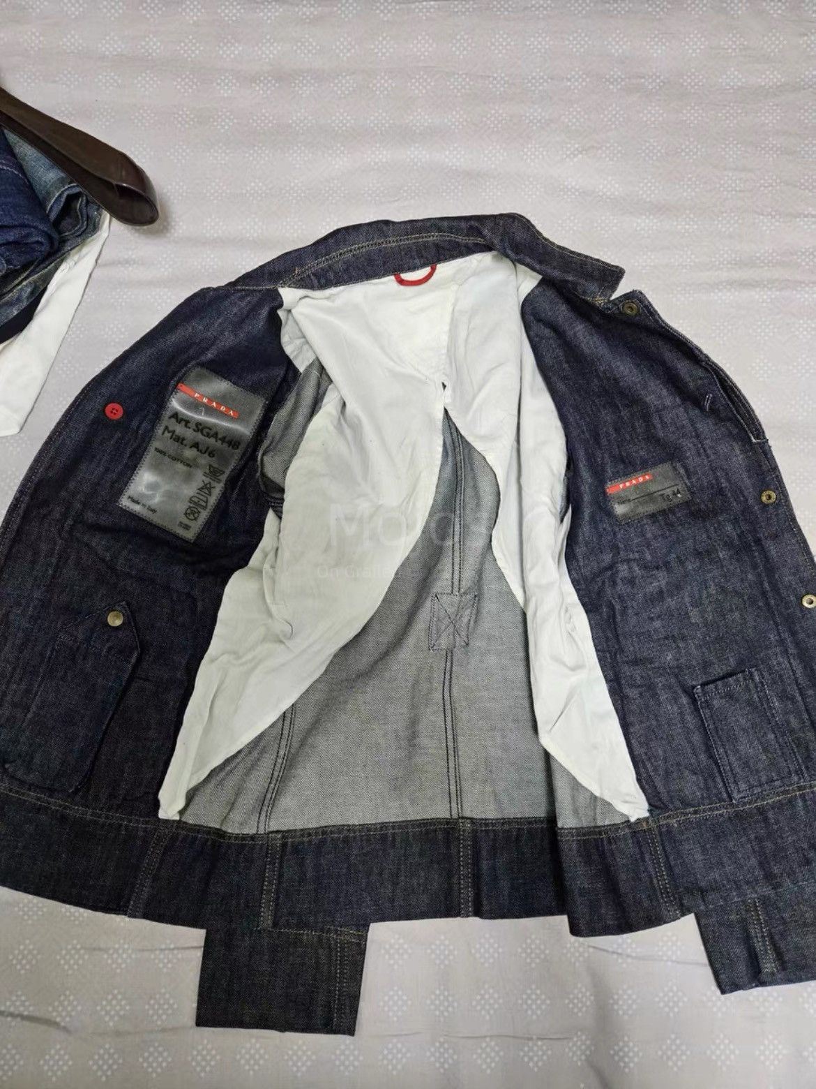 Prada Sz 44 Prada Sports Red Label Raw Denim Jacket Size US S / EU 44-46 / 1 - 3 Thumbnail