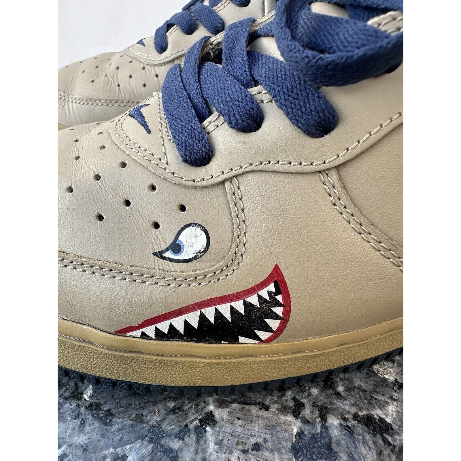 Nike Vintage 2004 Nike Air Force 1 Mid Khaki-Midnight Size US 10 / EU 43 - 6 Thumbnail
