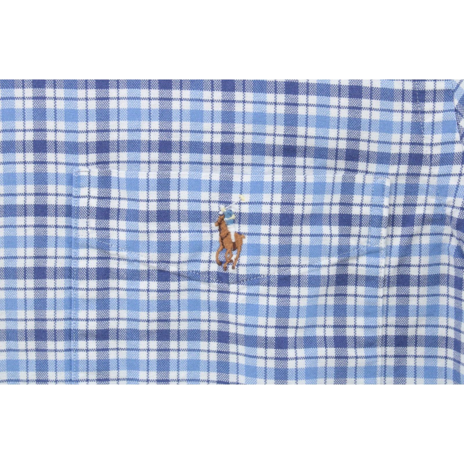 Polo Ralph Lauren Polo Ralph Lauren Shirt Mens Large White Blue Tattersall Flesh Pony Long Sleeve Size US L / EU 52-54 / 3 - 5 Thumbnail