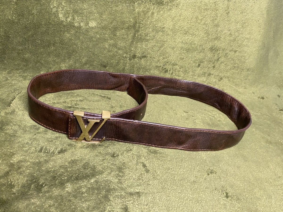 Louis Vuitton Vintage LOUIS VUITTON Leather Belt Brown M6902 Size 34 - 2 Thumbnail