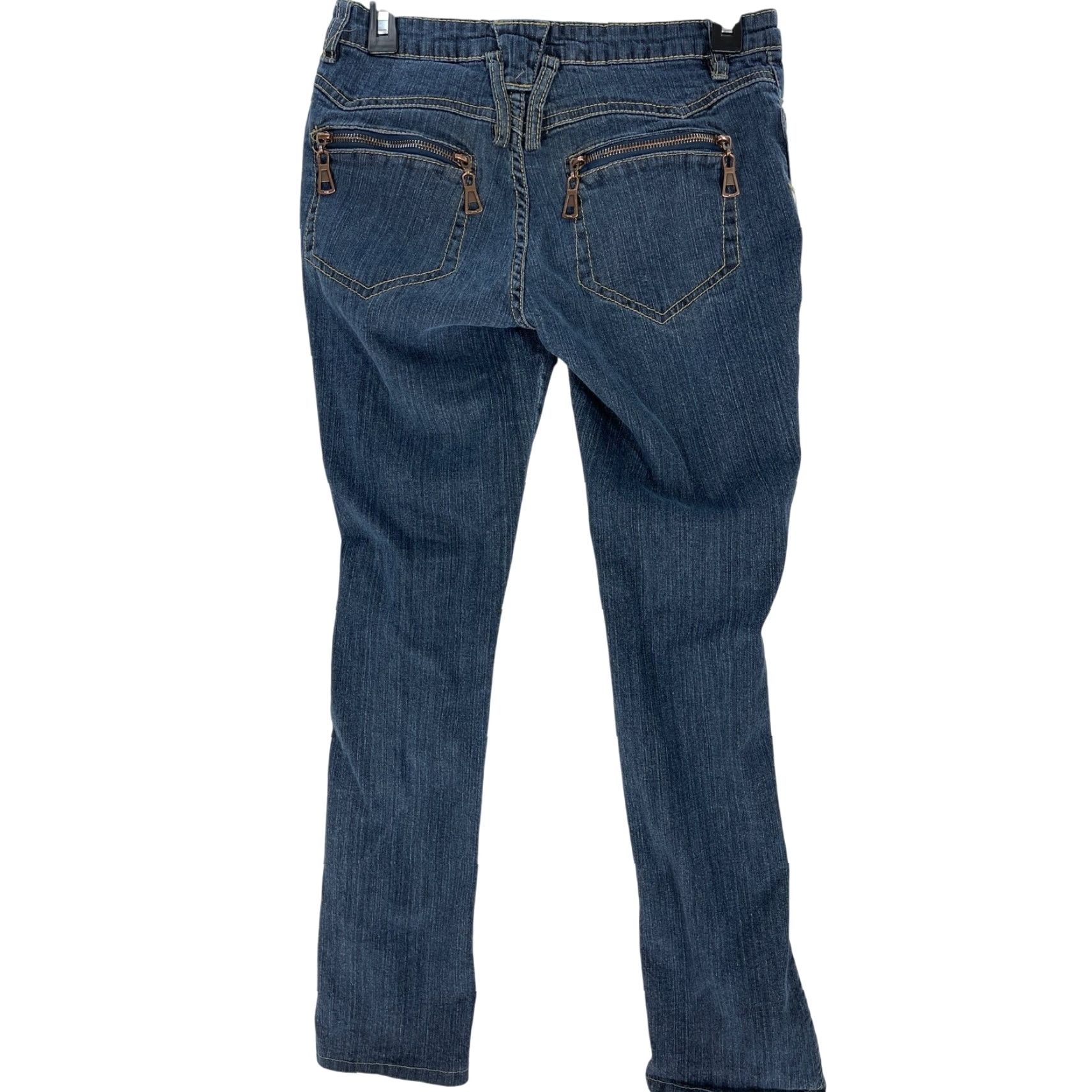 Denime VINTAGE LL Cool J Women Jeans Junior Size 5 Dark Blue Denim Slim Straight Cotton Size 27" / US 4 / IT 40 - 2 Thumbnail