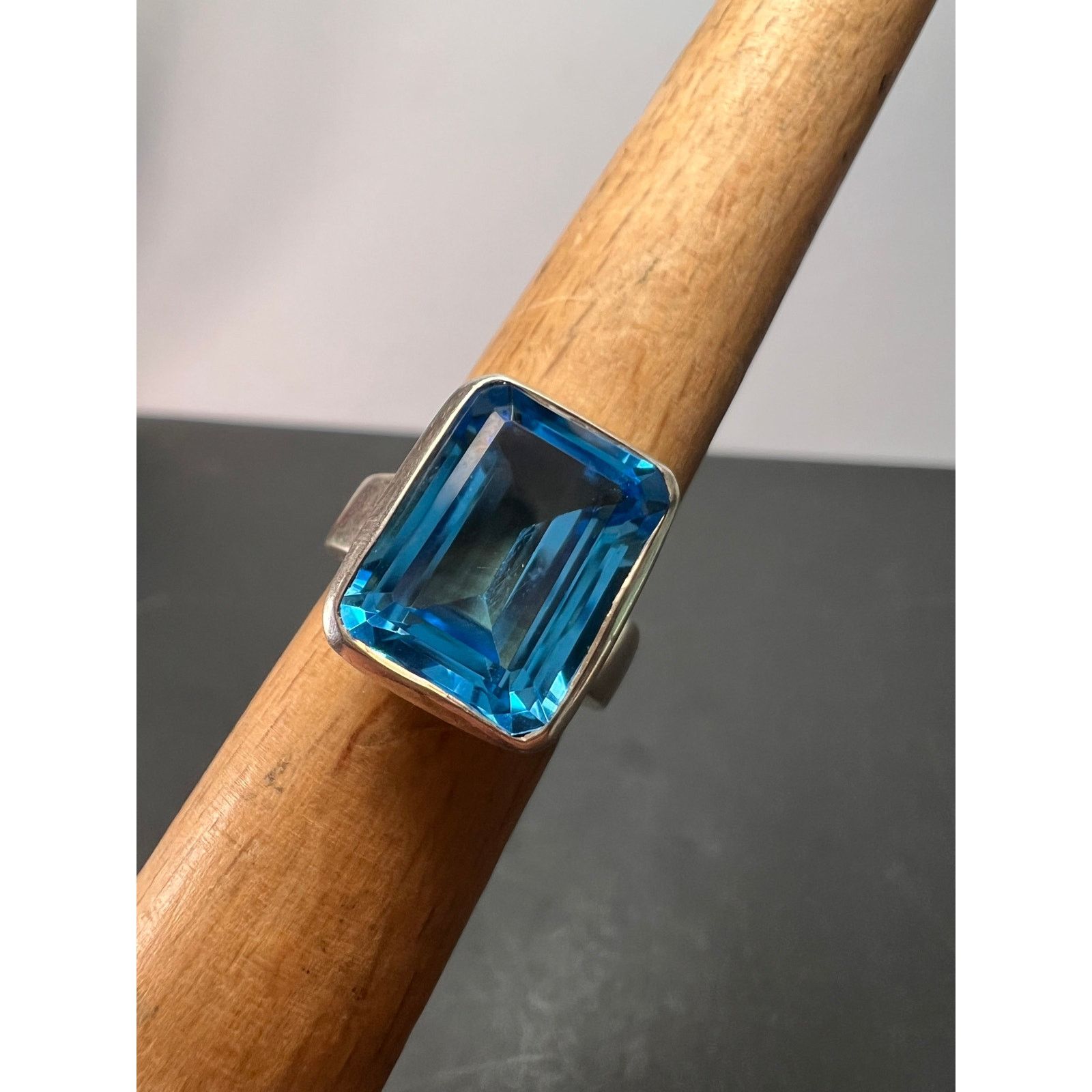 Other NEW Swiss blue topaz sterling silver ring size 7 Size ONE SIZE - 7 Thumbnail
