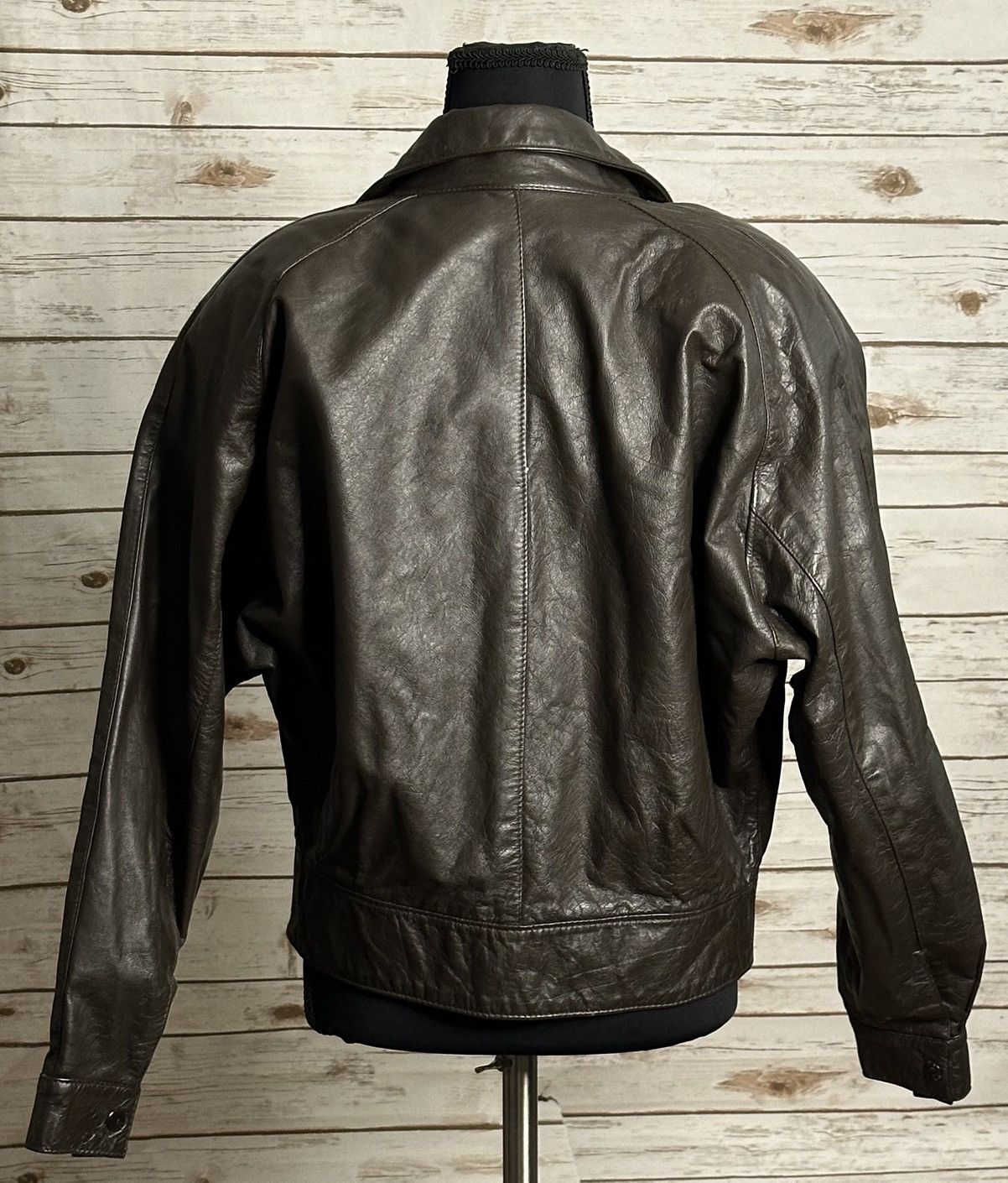 Vintage Vintage COMINT brown oversized leather bomber jacket Size S Size US S / EU 44-46 / 1 - 6 Thumbnail