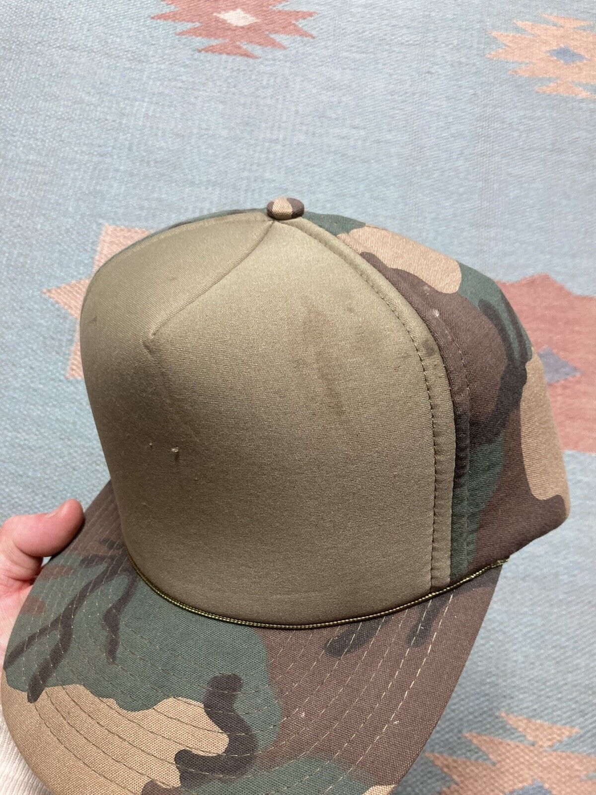 Vintage VTG SnapBack hat camo blank woodland hunting 80s 90s foam Size ONE SIZE - 4 Thumbnail