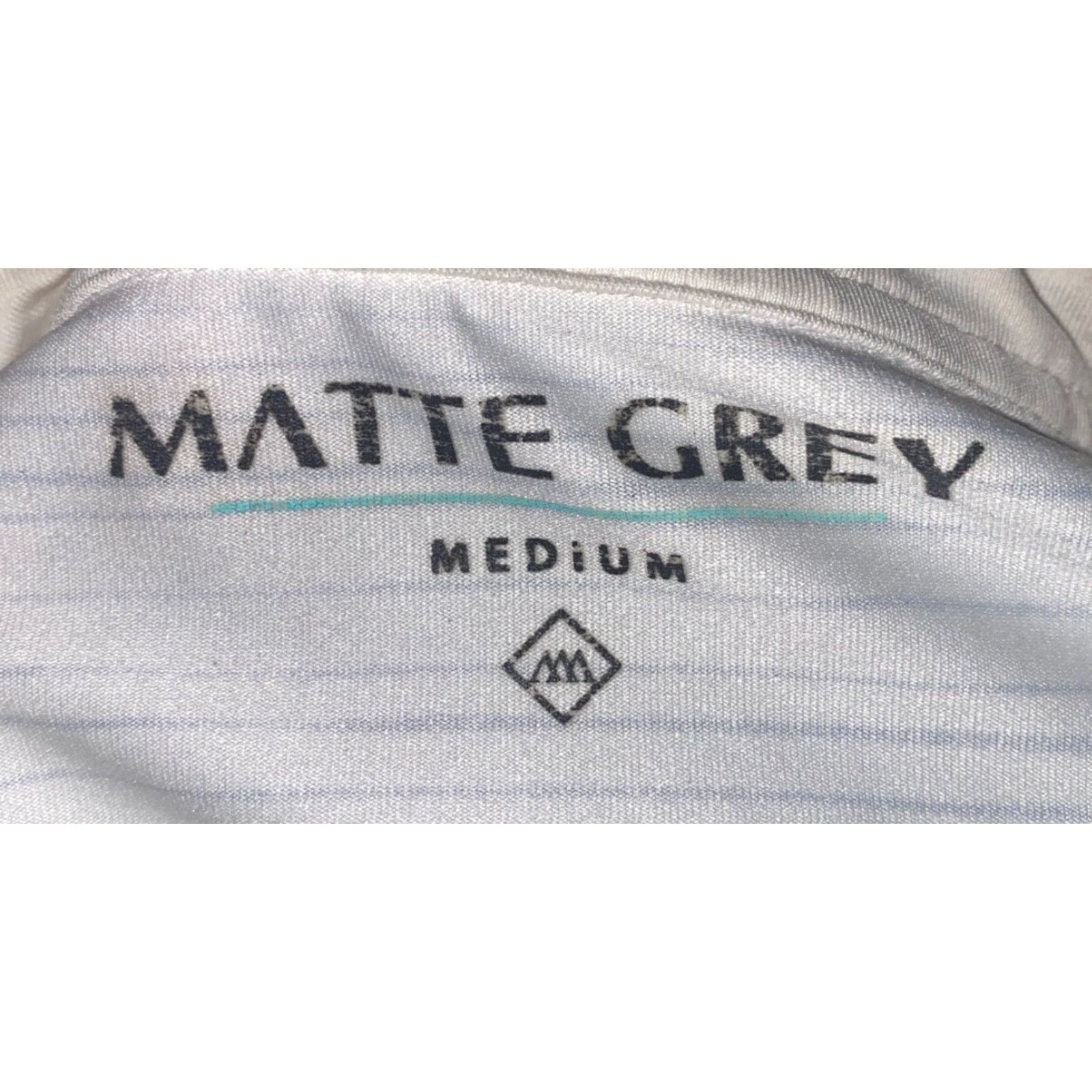 Vintage Matte Grey Mens White Striped Golf Polo Shirt M Shirt Mens Regular Size M Gray Striped Polo Shirt Size US M / EU 48-50 / 2 - 5 Thumbnail