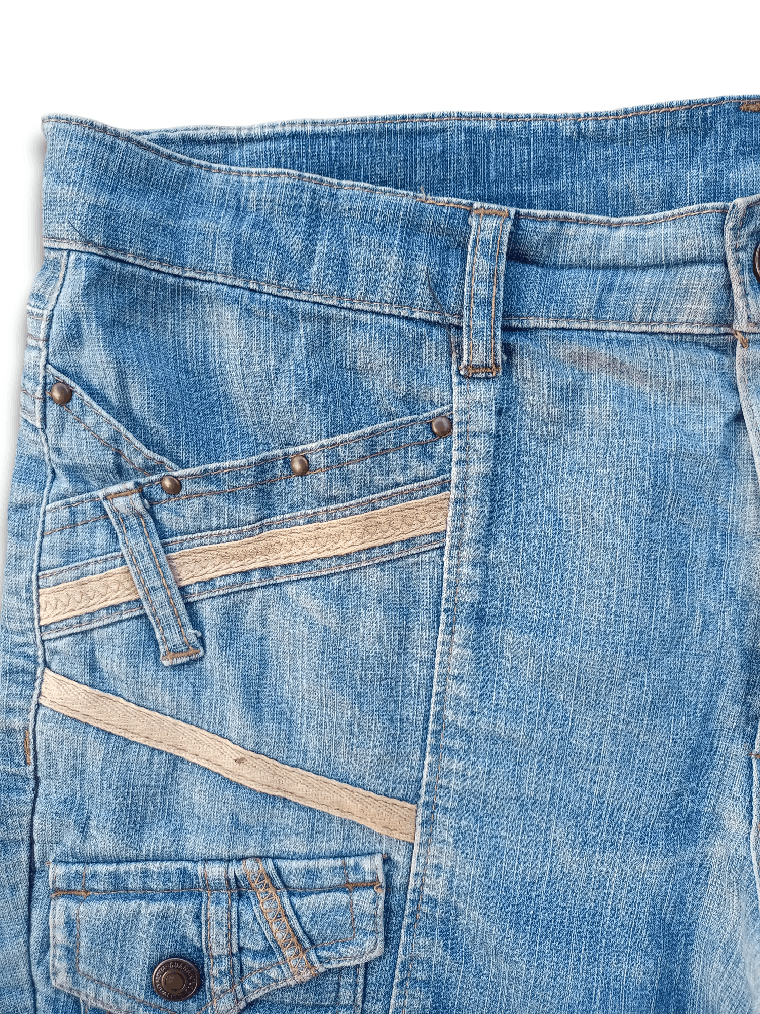 Japanese Brand Vintage Japanese Brand Distressed Flare Denim Bush Pants Size US 33 - 4 Thumbnail