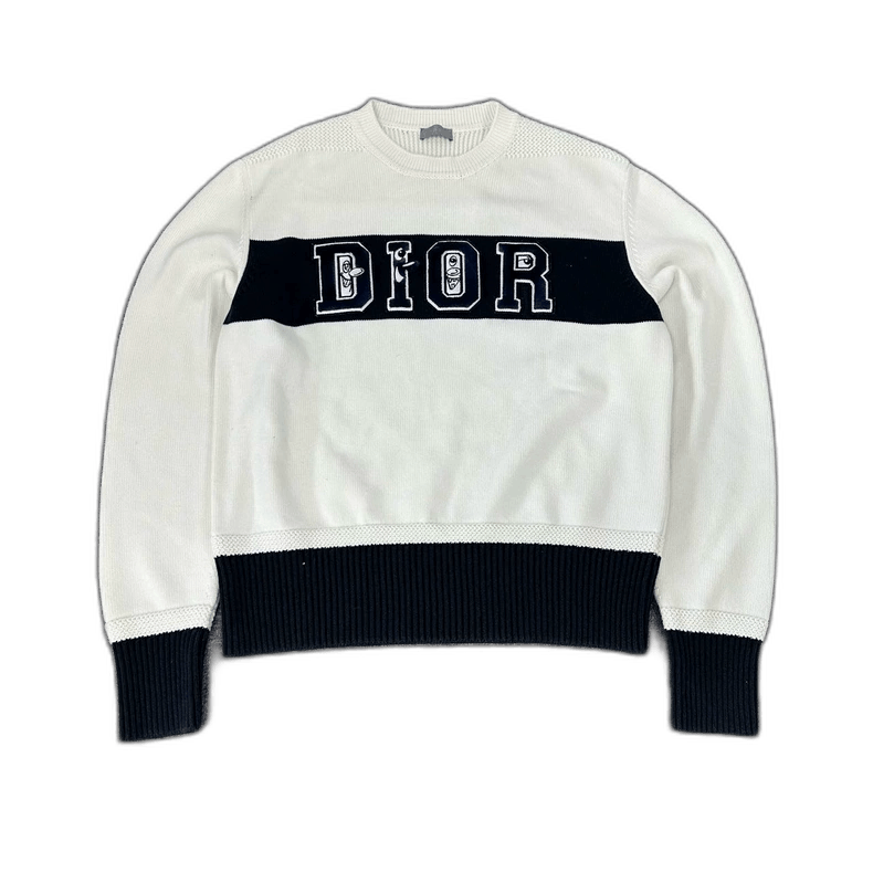 Dior Dior Color Block Knit Sweater with Logo-2506 Size L / US 10 / IT 46 - 1 Thumbnail