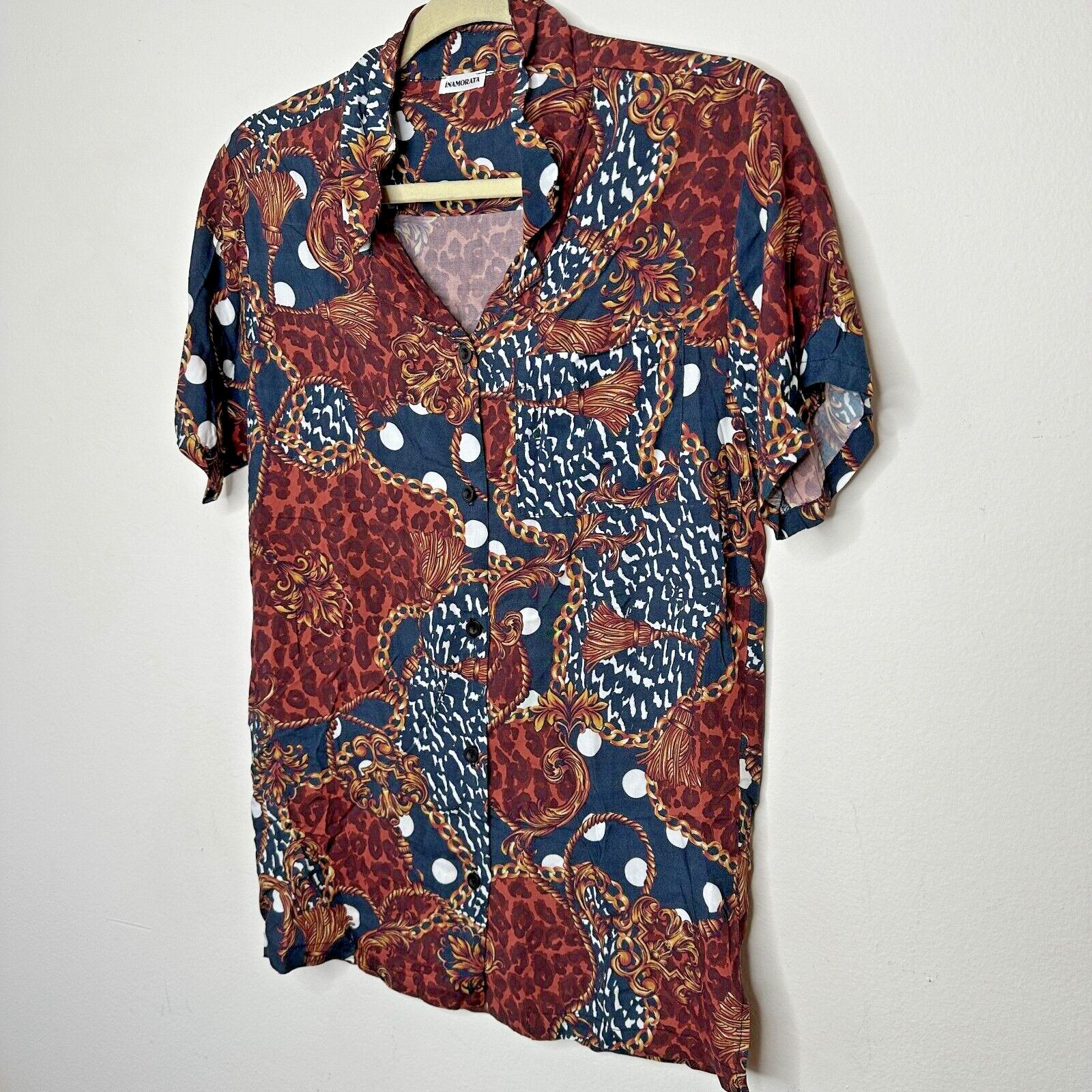 Other Inamorata Leopard-Link Short Sleeve Button El Camino Shirt Size S / US 4 / IT 40 - 2 Thumbnail