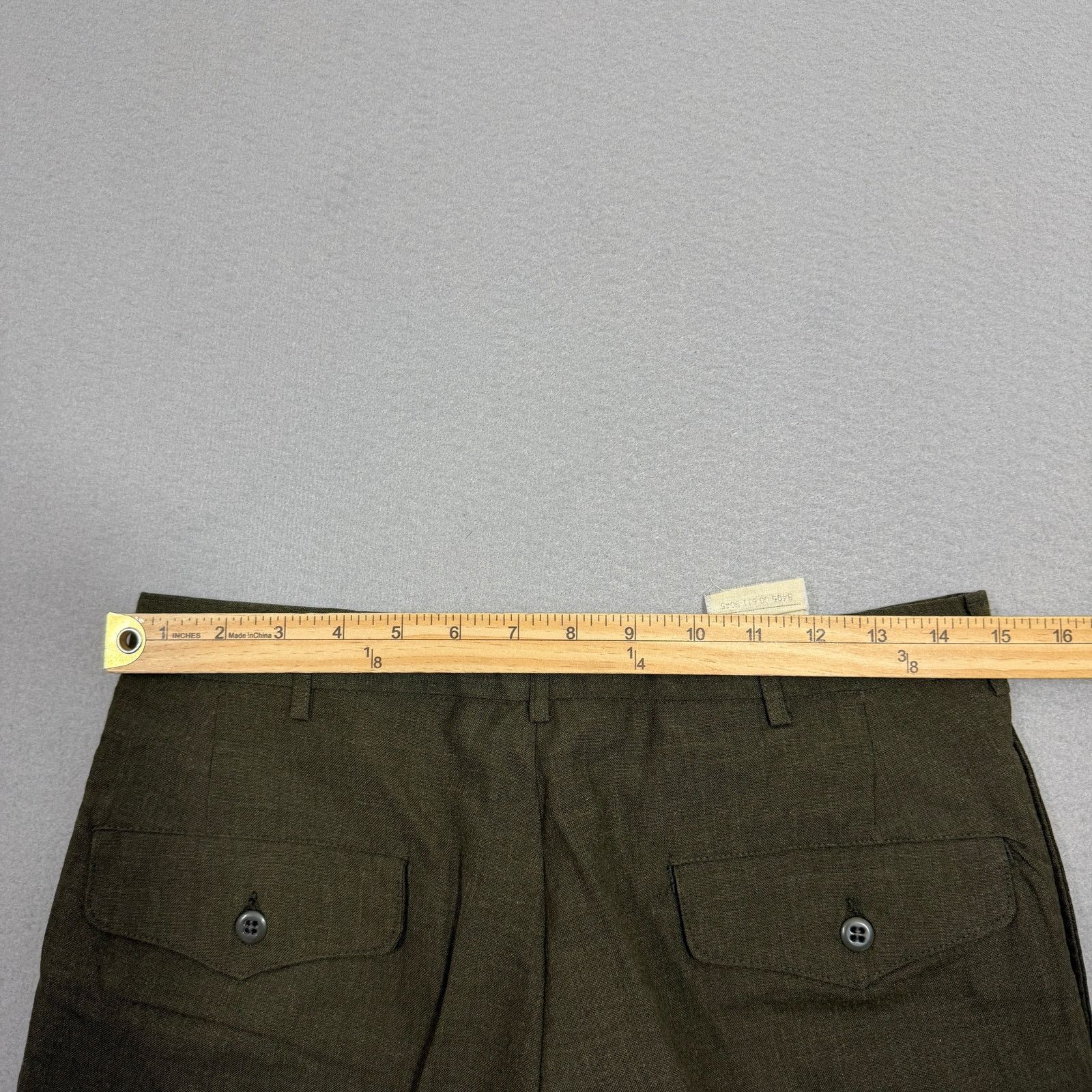 Vintage Vintage Military Trousers Men's 32S (32x30) Green 100% Wool Size US 32 / EU 48 - 7 Thumbnail