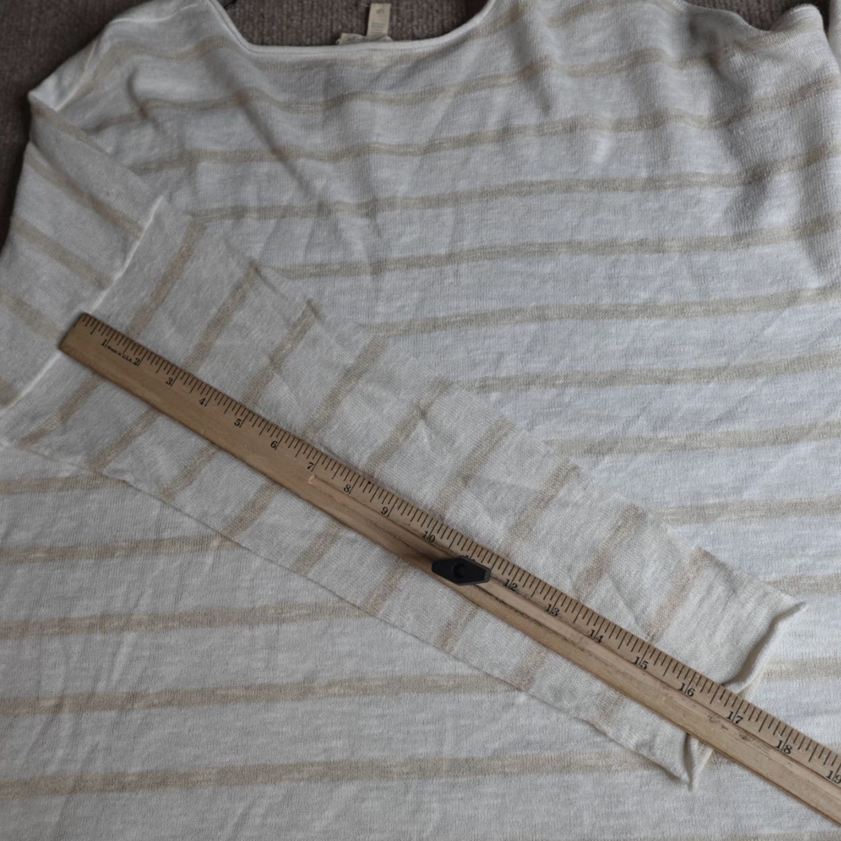 Eileen Fisher VINTAGE? No. Eileen Fisher Womens Sweater Large White Striped Organic Linen Cotton Size L / US 10 / IT 46 - 4 Thumbnail