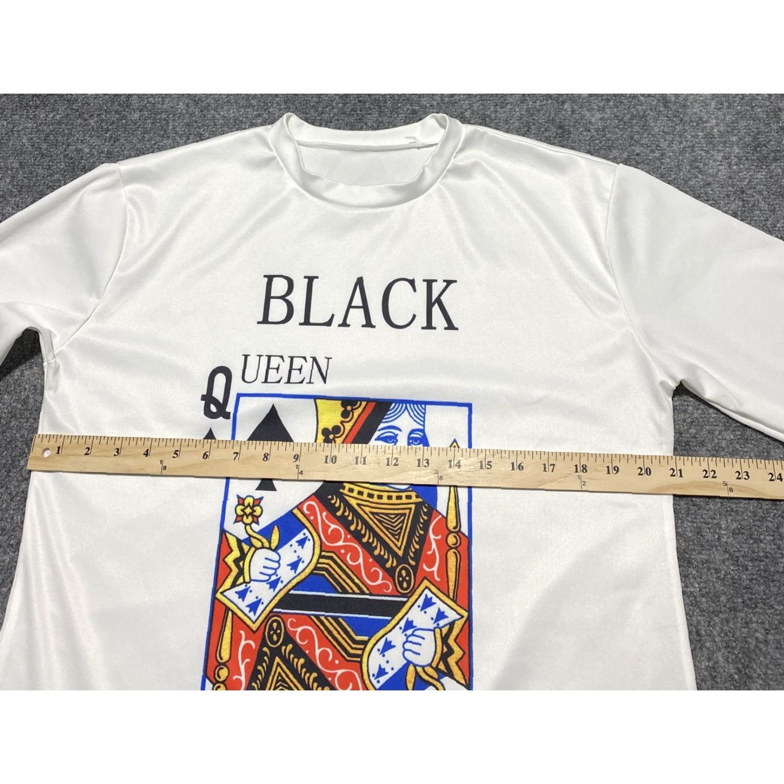 Vintage Graphic Queen of Spades Card Sweatshirt Mens Large White Crewneck Black Queen Size US L / EU 52-54 / 3 - 7 Thumbnail