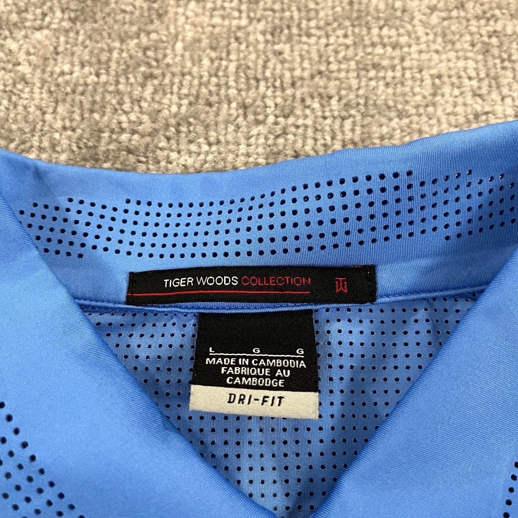 Nike Nike Tiger Woods Shirt Polo Blue Snap Collar Short Sleeve Dri-Fit Golf L Mens Size US L / EU 52-54 / 3 - 6 Thumbnail