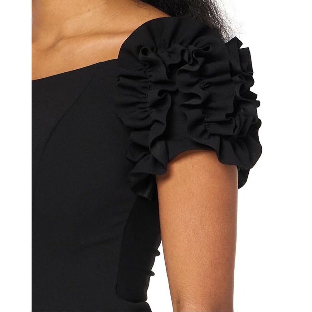 Other NWT New Xscape Evenings Ruffle Off the Shoulder Crepe Gown Size M / US 6-8 / IT 42-44 - 2 Thumbnail