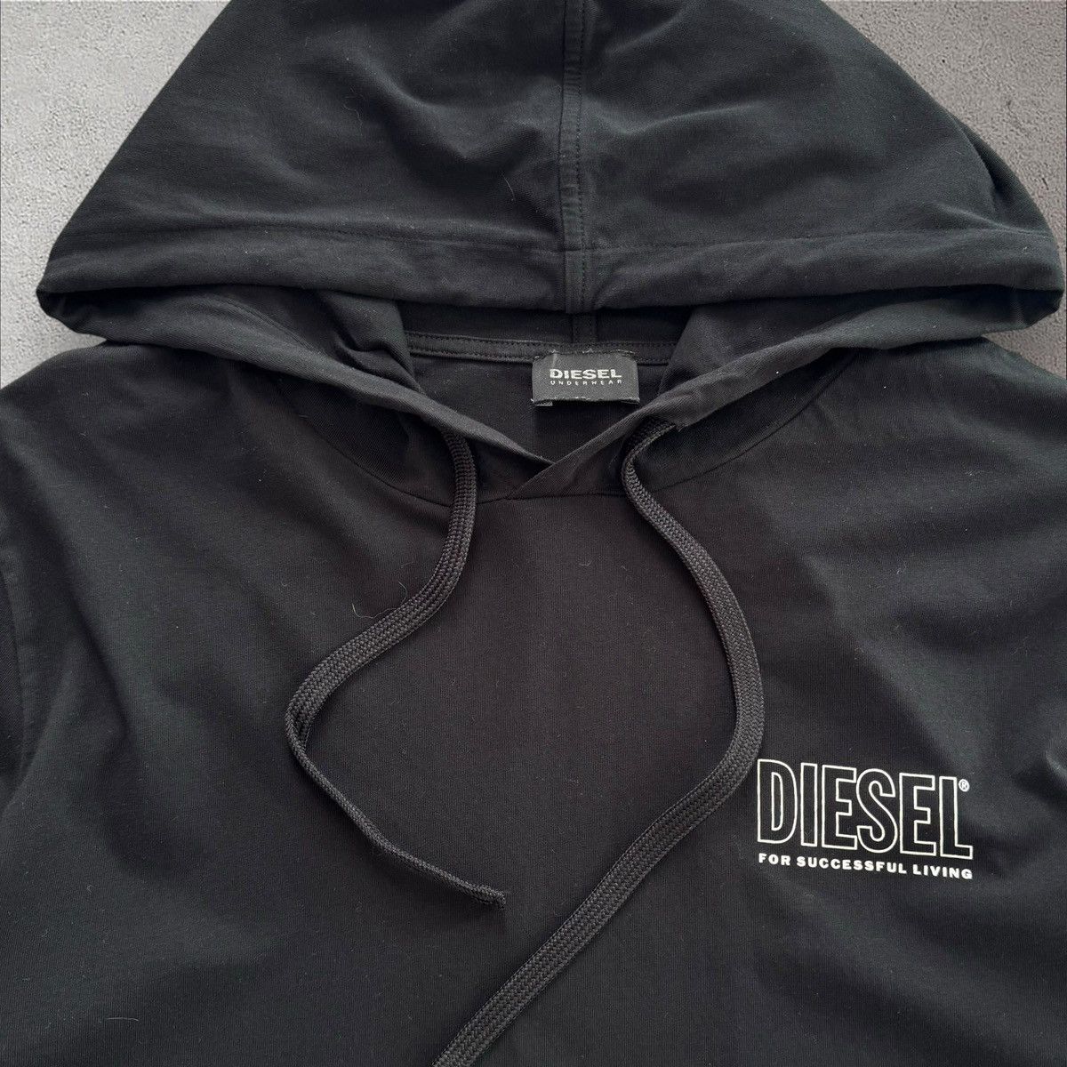 Diesel × Vintage DIESEL Y2K BLACK LONG HOODIE Size M / US 6-8 / IT 42-44 - 3 Thumbnail