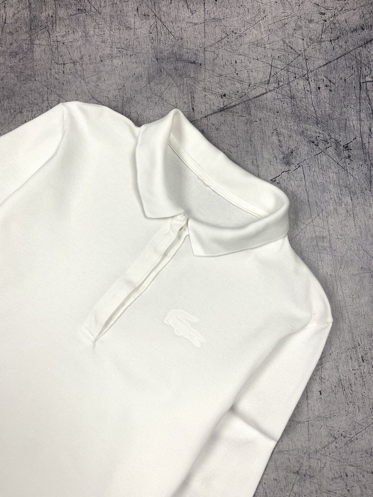 Lacoste Lacoste White Long Sleeve Big Logo Polo Shirt Size S Y2K Size S / US 4 / IT 40 - 2 Thumbnail