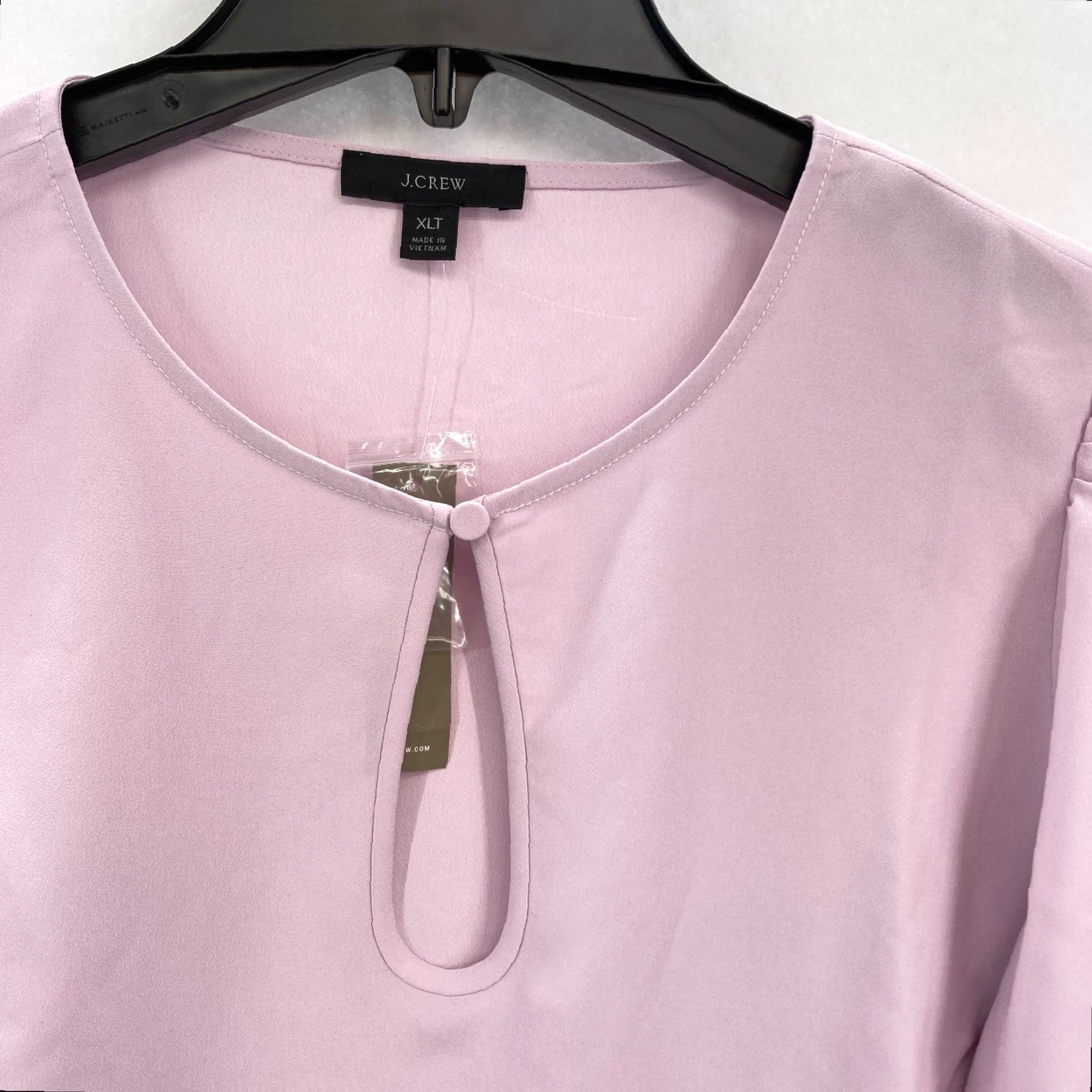 J.Crew J.Crew Puff Sleeve Satin Back Crepe Top Women's XL Tall Pink Keyhole Neckline Shirt Size XL / US 12-14 / IT 48-50 - 5 Thumbnail