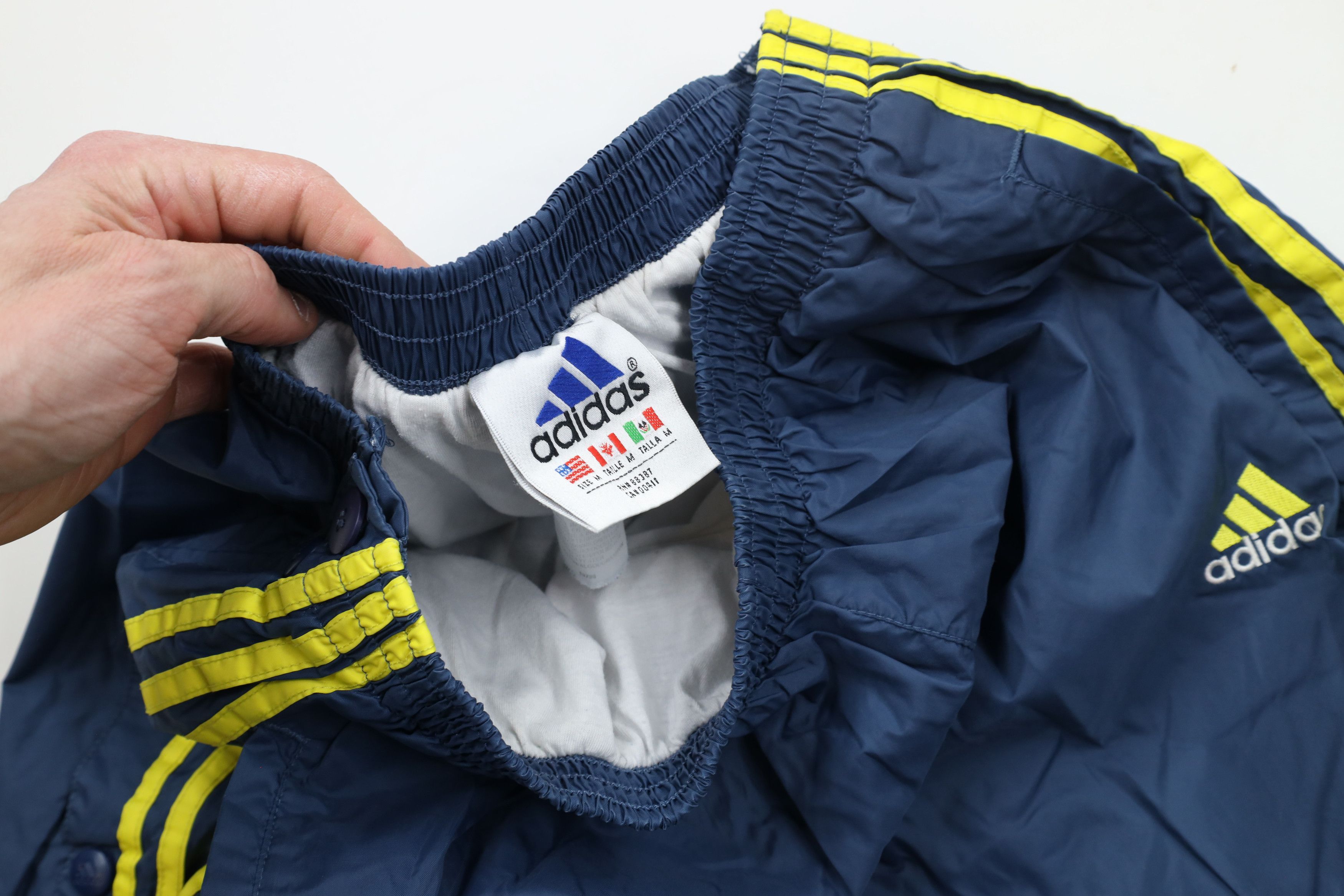 Adidas × Vintage Vintage 90s Adidas Spell Out Lined Tearaway Pants Blue Size US 34 / EU 50 - 9 Thumbnail