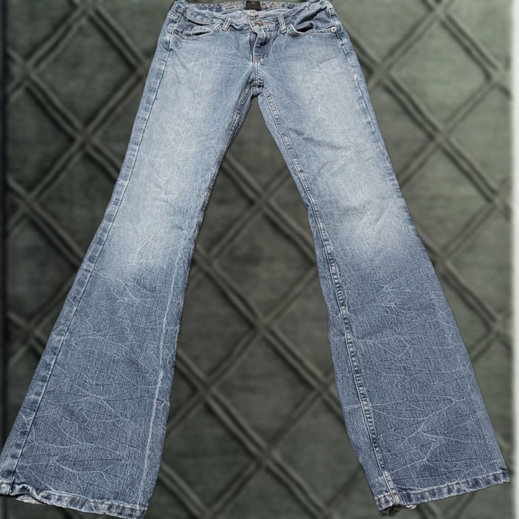 Vintage VINTAGE Arizona Jean Co Flare Jeans Women Blue Low Rise 5 Pocket Denim Stretch 90s Y2K Womens Size 27" / US 4 / IT 40 - 1 Thumbnail