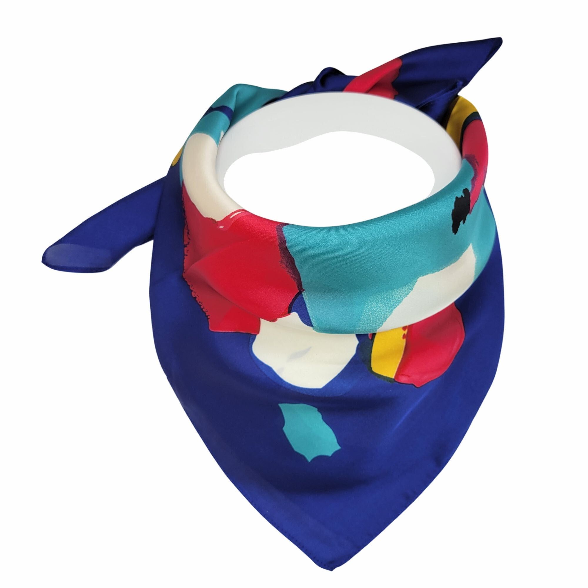 Other ❤️Elegant Bandana Square Scarf Silky Satin Soft Bright Blue Size ONE SIZE - 3 Thumbnail