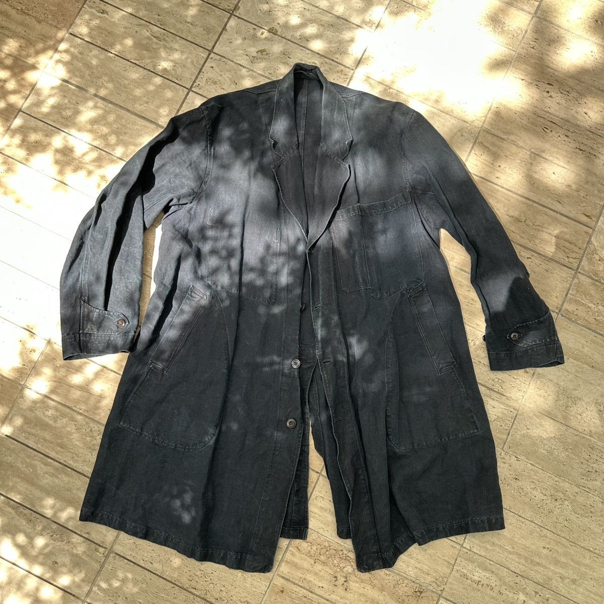 Vintage Rare. 1930s French Antique Indigo Linen Maquignon Coat Size US M / EU 48-50 / 2 - 1 Thumbnail