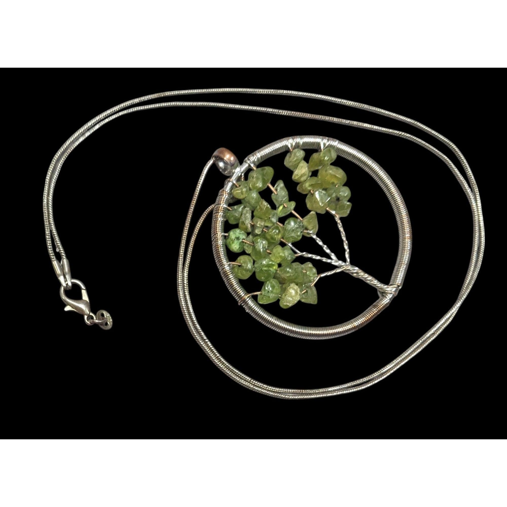 Other Mystical Silver Tone And Green Stone Tree Of Life Necklace Size ONE SIZE - 1 Thumbnail