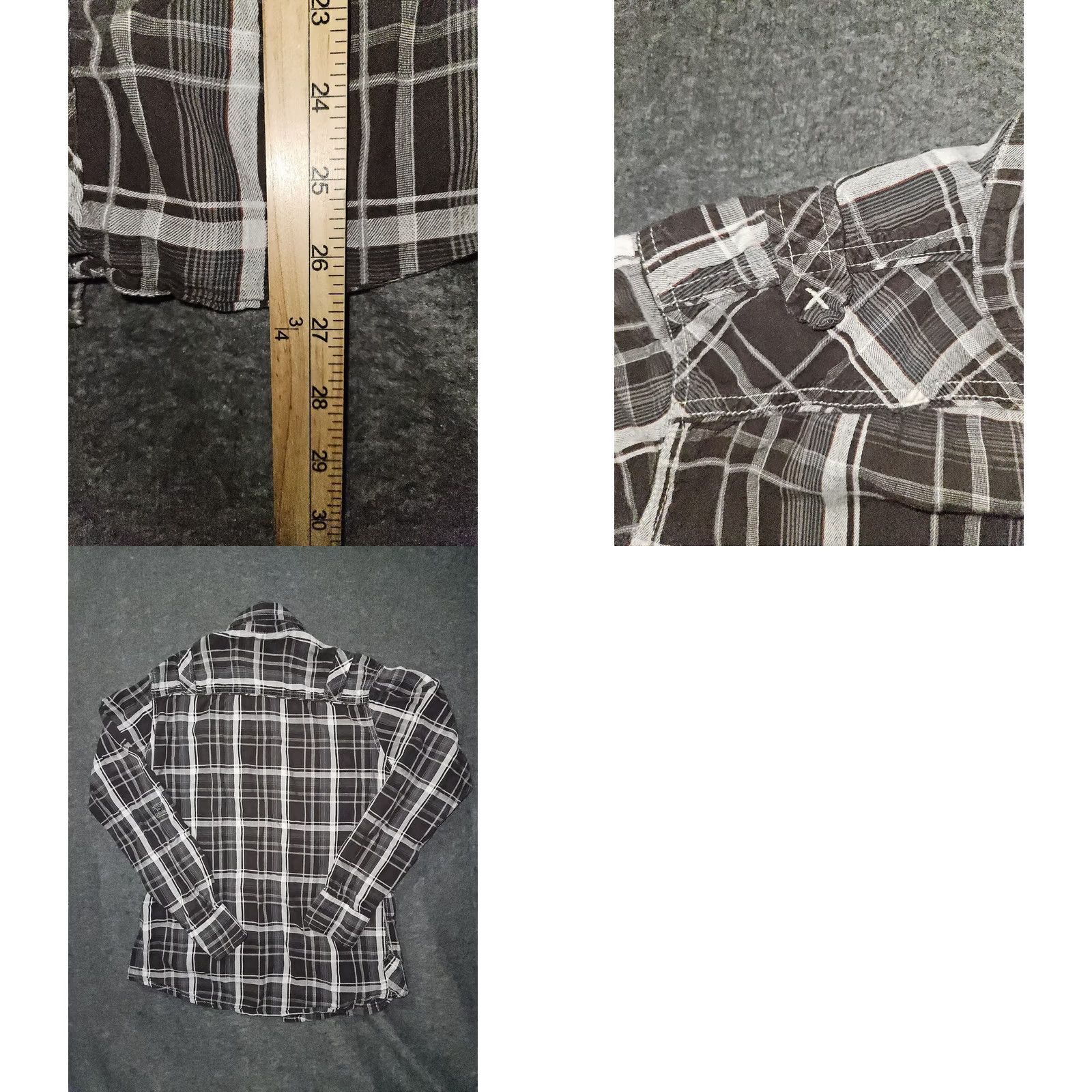 BKE BKE Shirt Mens Medium Brown White Plaid Long Sleeve Pearl Snap Western Top Size US M / EU 48-50 / 2 - 8 Thumbnail