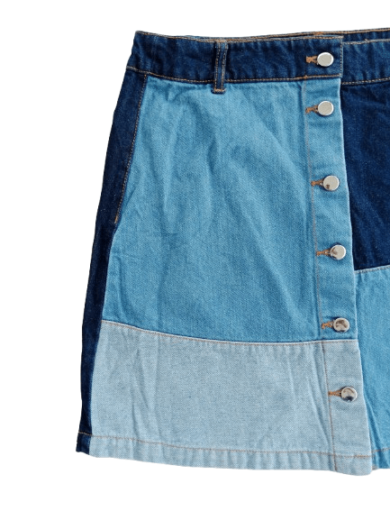 H&M DIVIDE H&M Denim Skirt Patchwork Style Size 30" / US 8 / IT 44 - 5 Thumbnail