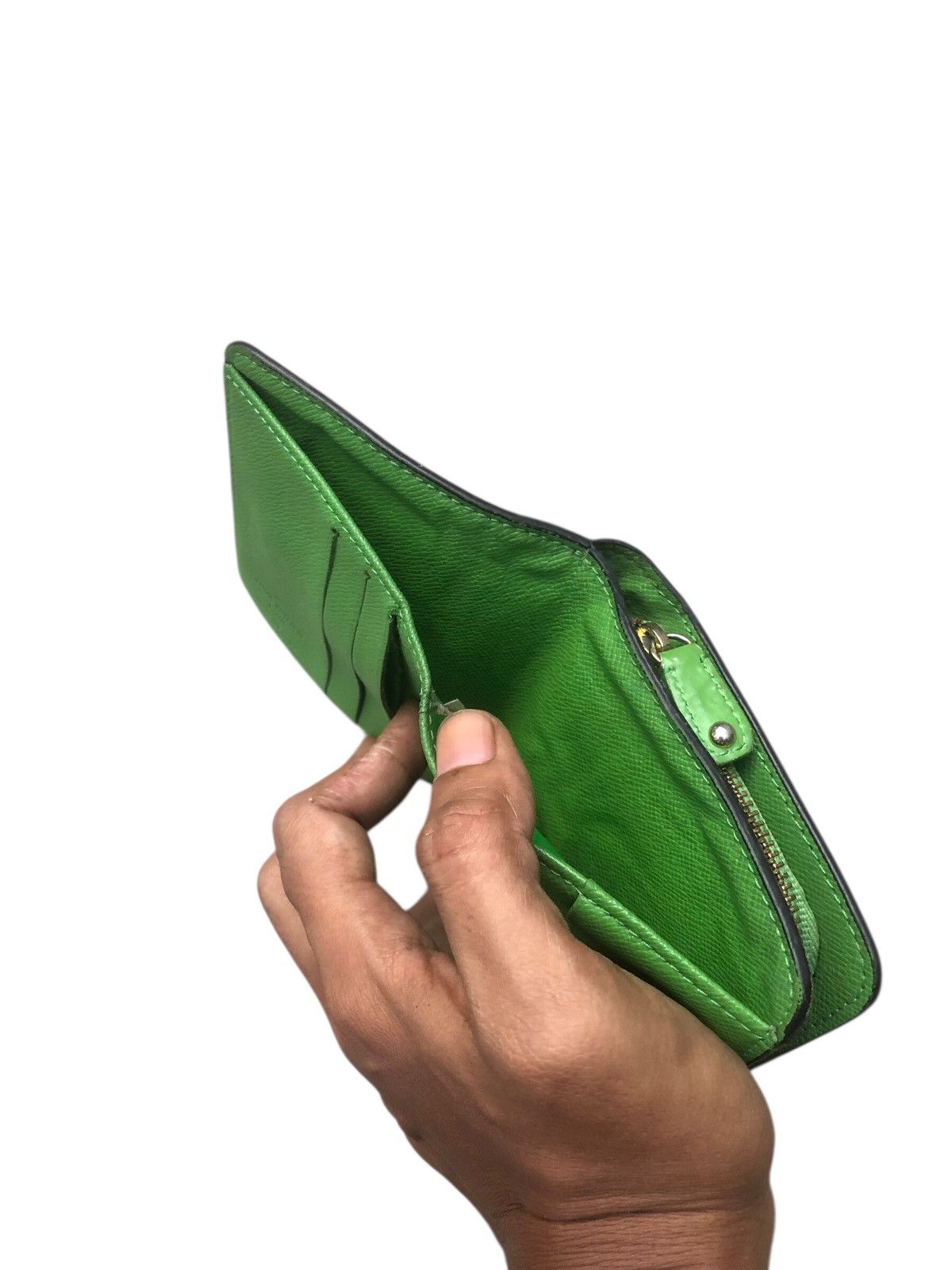 Louis Vuitton 🔥LOUIS VUITTON Monogram Perforated Zip Wallet Green M95218 Size ONE SIZE - 6 Thumbnail