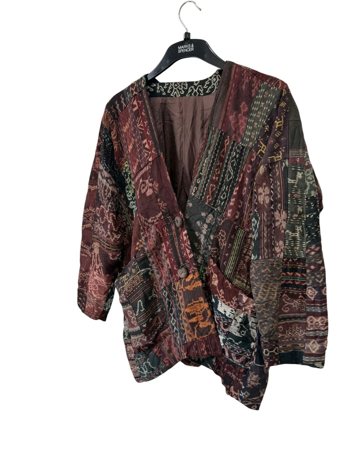 Art Comes First Japanese Brand Patchwork Jacket Rayon Jacket Oversized Size L / US 10 / IT 46 - 4 Thumbnail