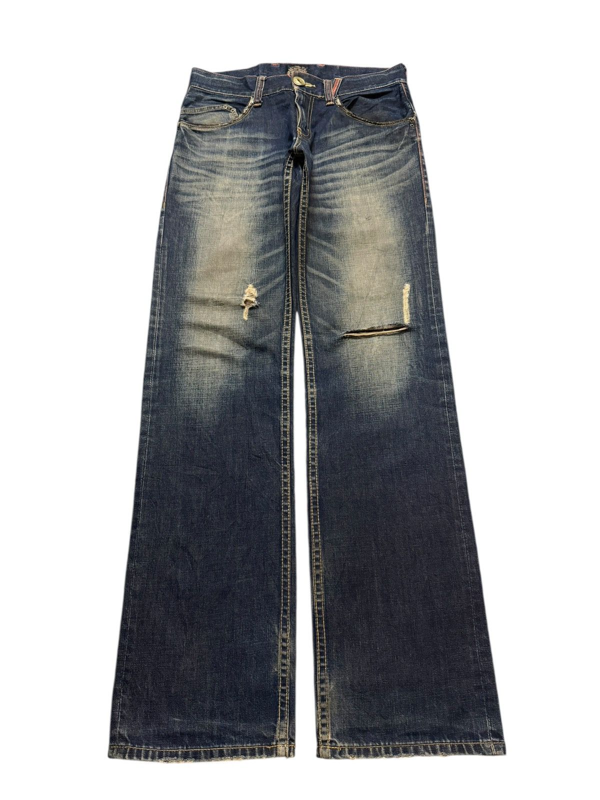 semanticdesign Vintage 90s Japanese Buckle Back Faded Wash Distress Loose Size US 32 / EU 48 - 1 Thumbnail