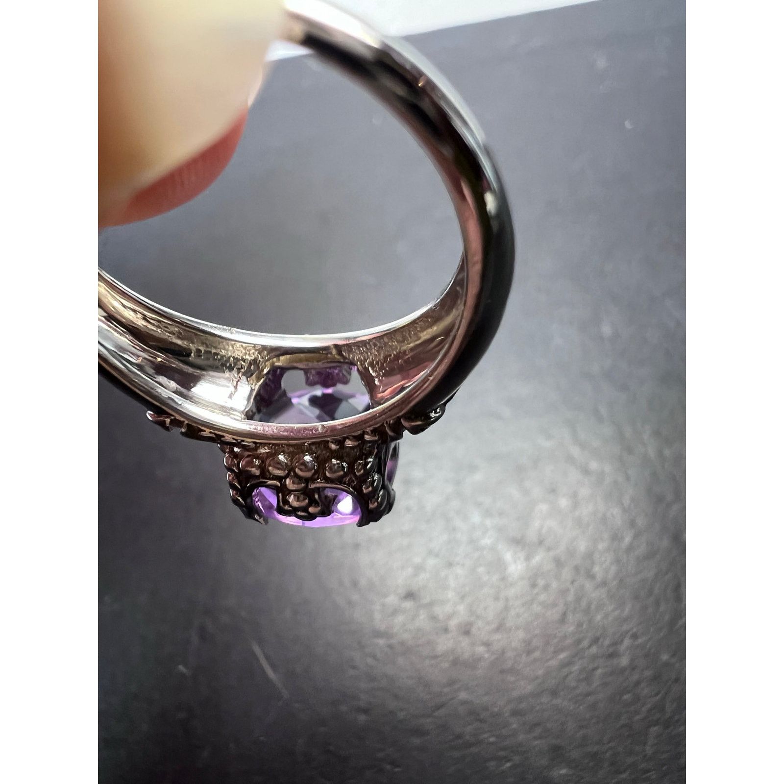 Other Amethyst crown setting sterling silver solitaire ring size 9 Size ONE SIZE - 10 Thumbnail