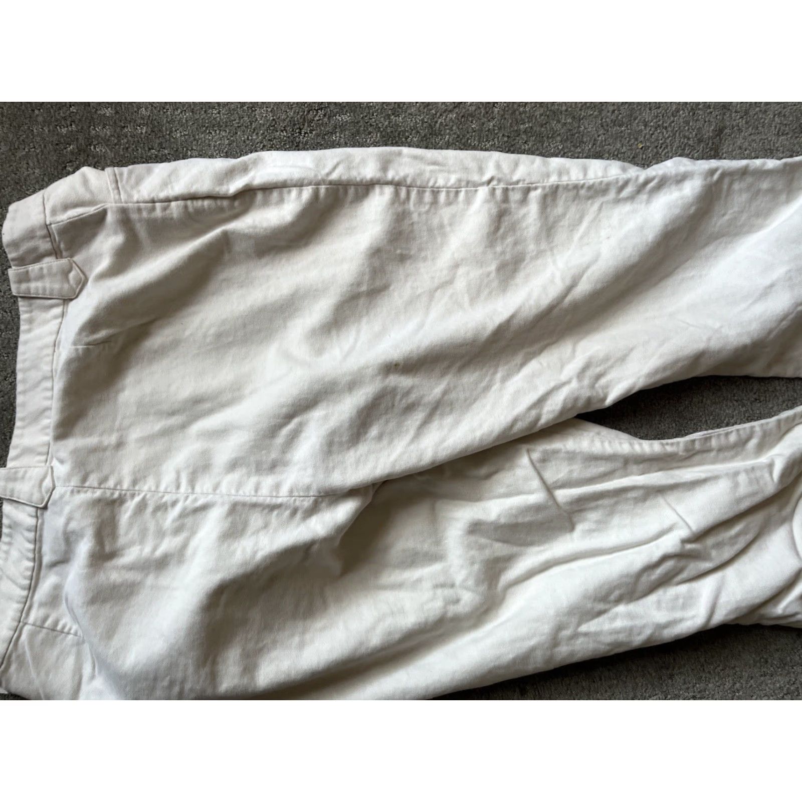 Ralph Lauren VINTAGE Ralph Lauren Women Pants Size 14 Straight Leg Chinos Ankle Zip Ivory Cotton Blend Size 36" / US 14 / IT 50 - 4 Thumbnail