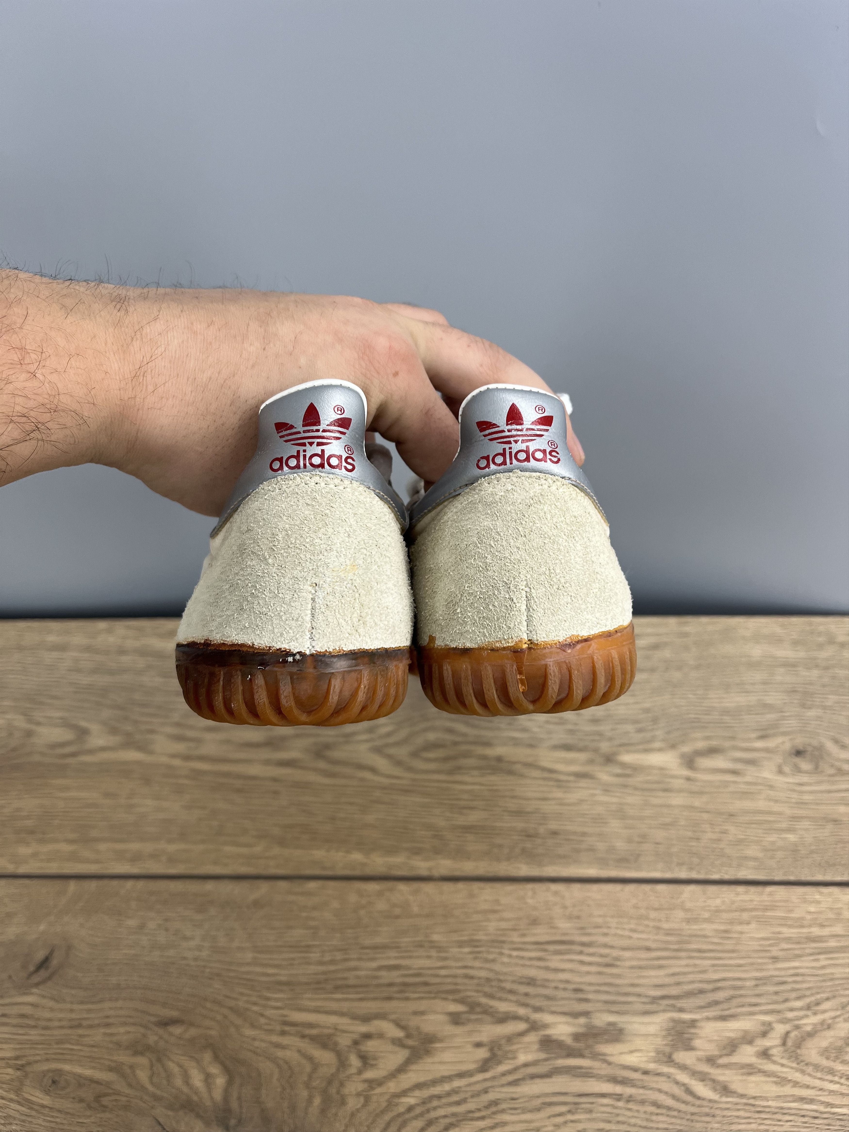 Adidas adidas Indoor Super II Vintage Suede Sneakers Cream Red Size US 7 / IT 37 - 14 Thumbnail