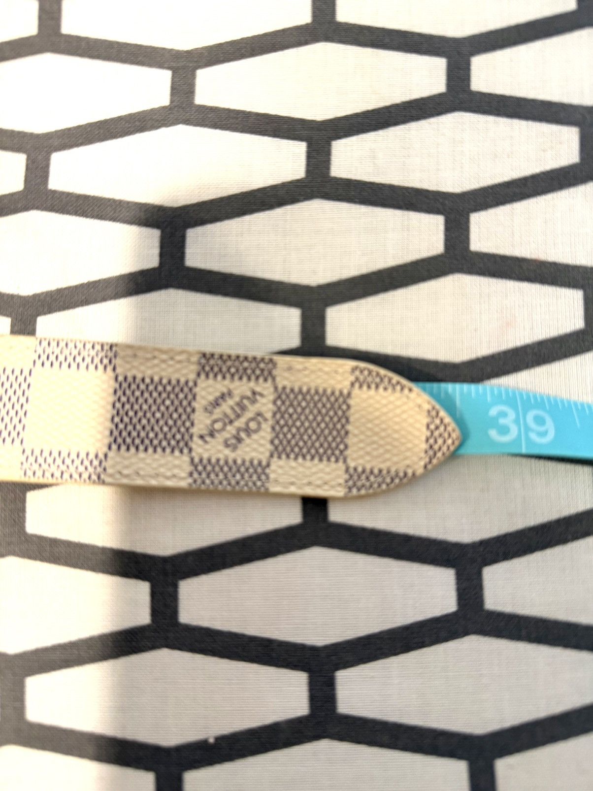 Louis Vuitton Louis Vuitton Damier Azur Belt 85/34 White LV Buckle Size ONE SIZE - 13 Thumbnail