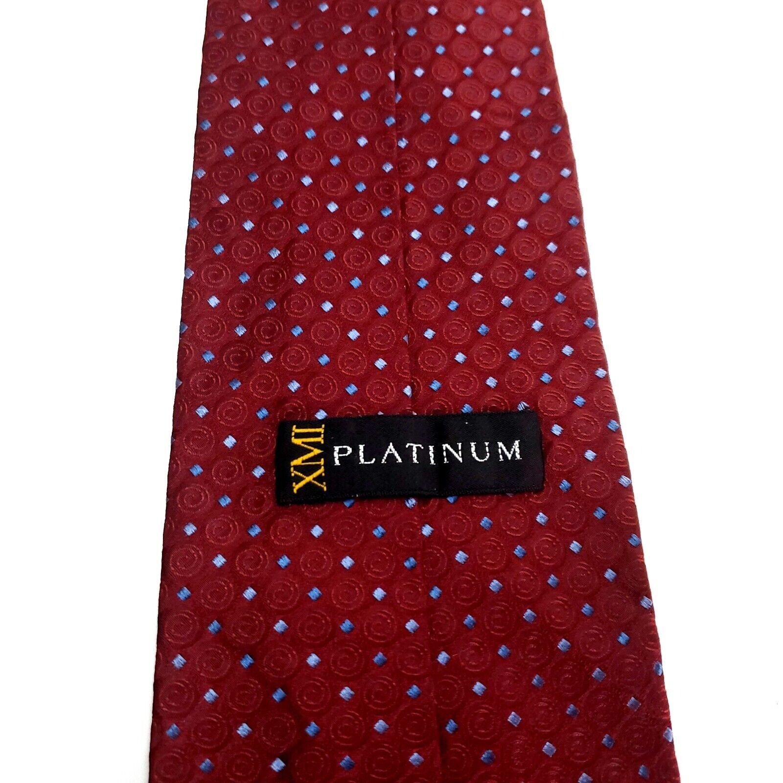 XMI Platinum XMI Platinum Silk Tie Woven Red Geometric Wide Size ONE SIZE - 3 Thumbnail