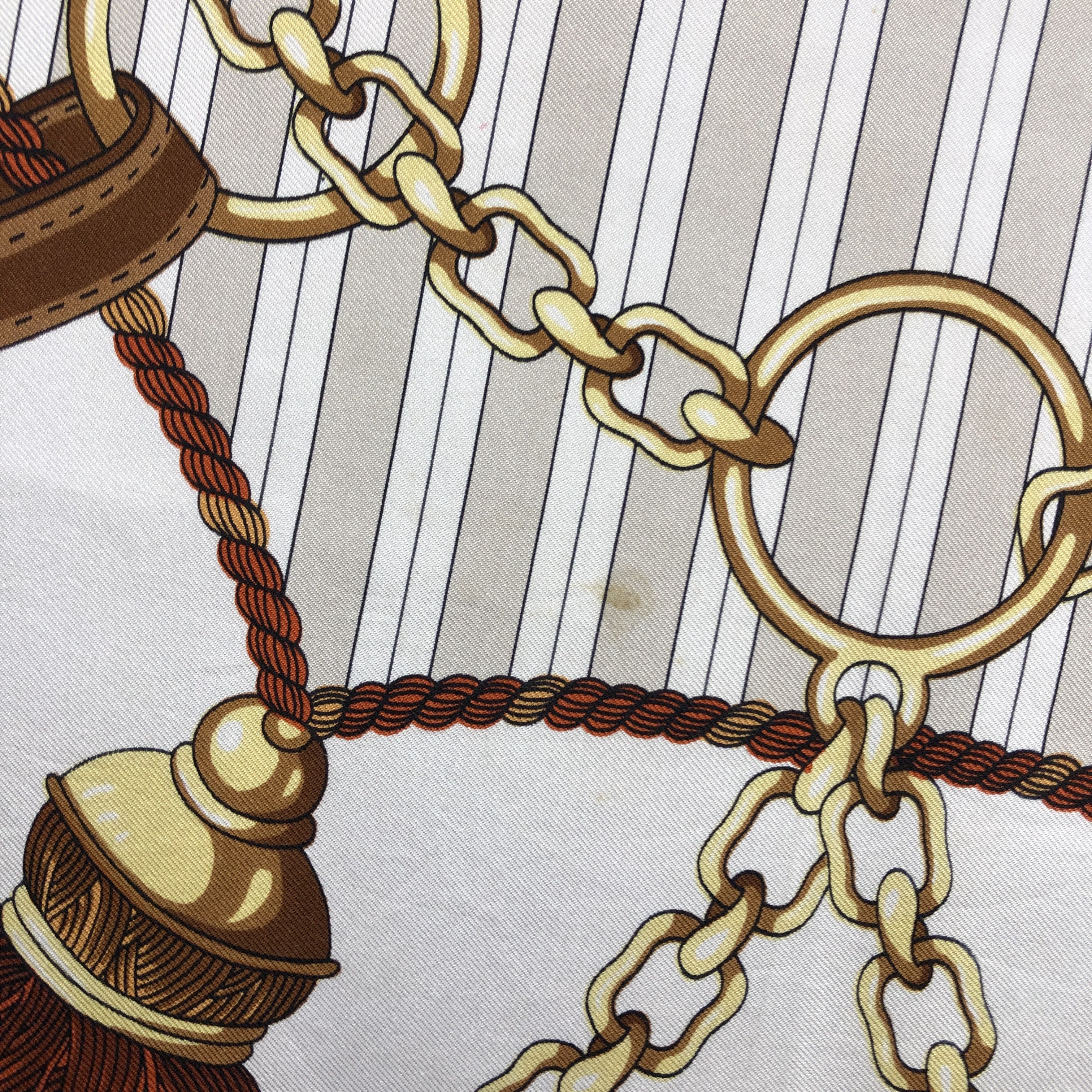 Japanese Brand Vintage Chain Bracelet SILK Scarf Twill Stole Wraps Scarves Size ONE SIZE - 11 Thumbnail