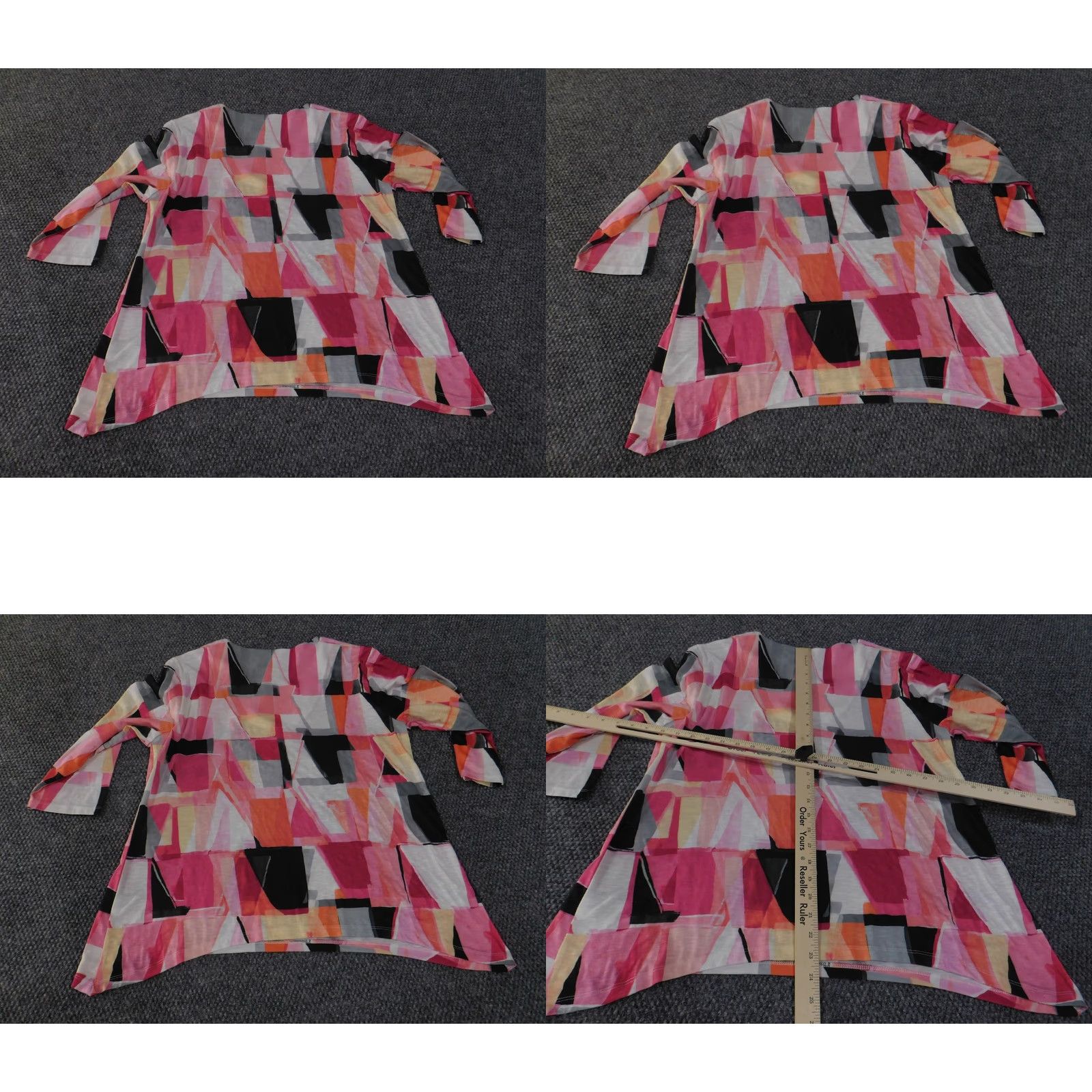 Vintage Alfred Dunner Blouse Womens Medium Pink Geometric 3/4 Sleeve Round Neck Pullover Casual Lightweight Stretch Vintage No Size M / US 6-8 / IT 42-44 - 8 Thumbnail