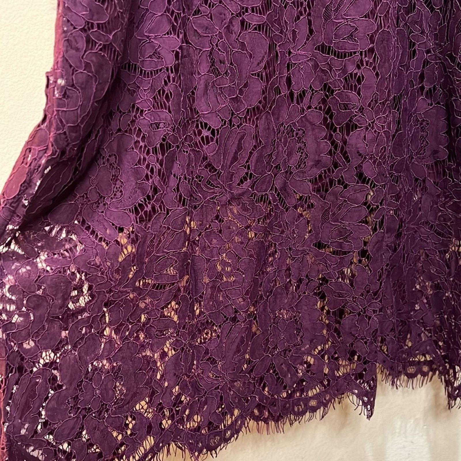 Chaser Brand Chaser Plum Vintage Lace Midi Dress Size M Size M / US 6-8 / IT 42-44 - 4 Thumbnail