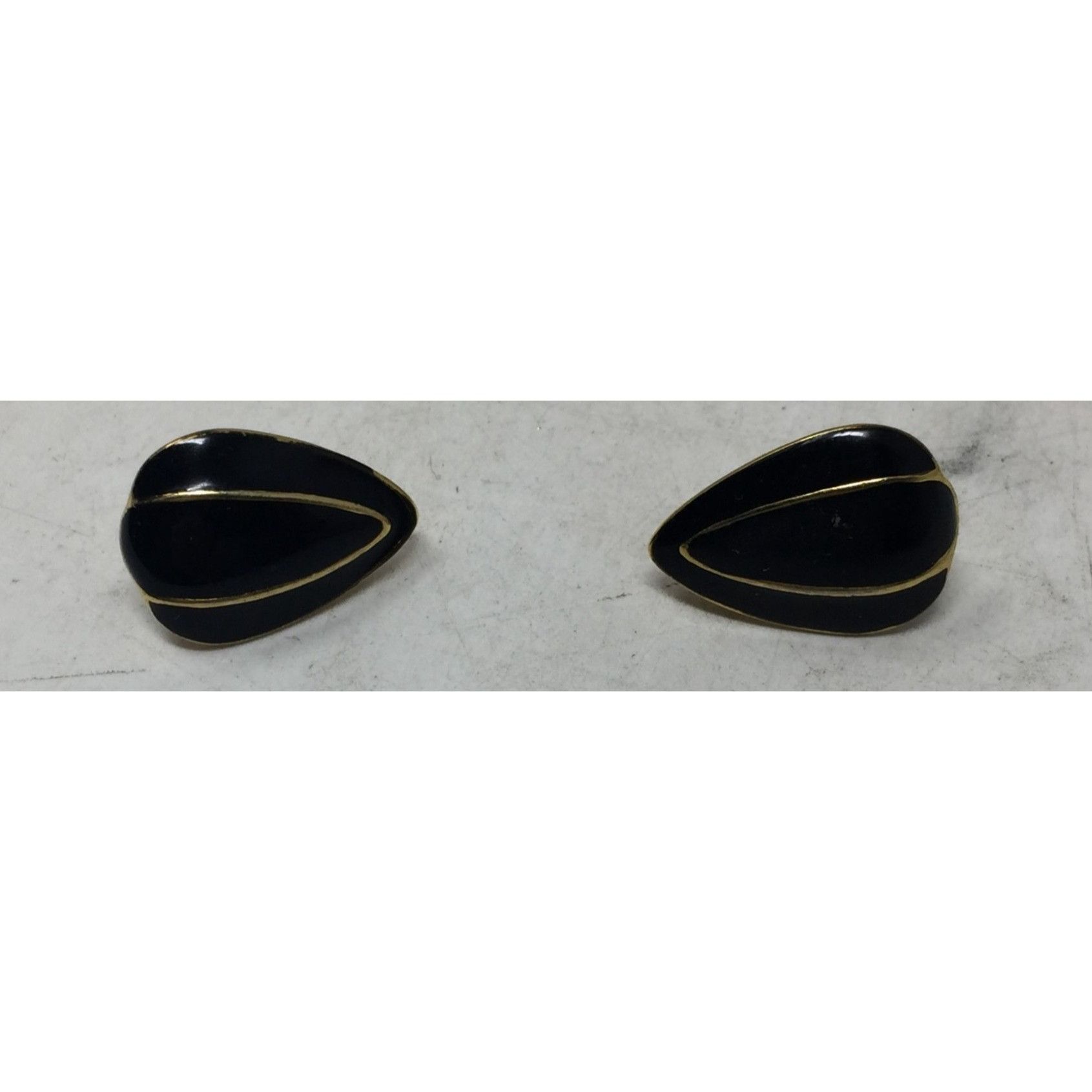 Other Vintage Women's Black and Gold Earrings Size ONE SIZE - 3 Thumbnail