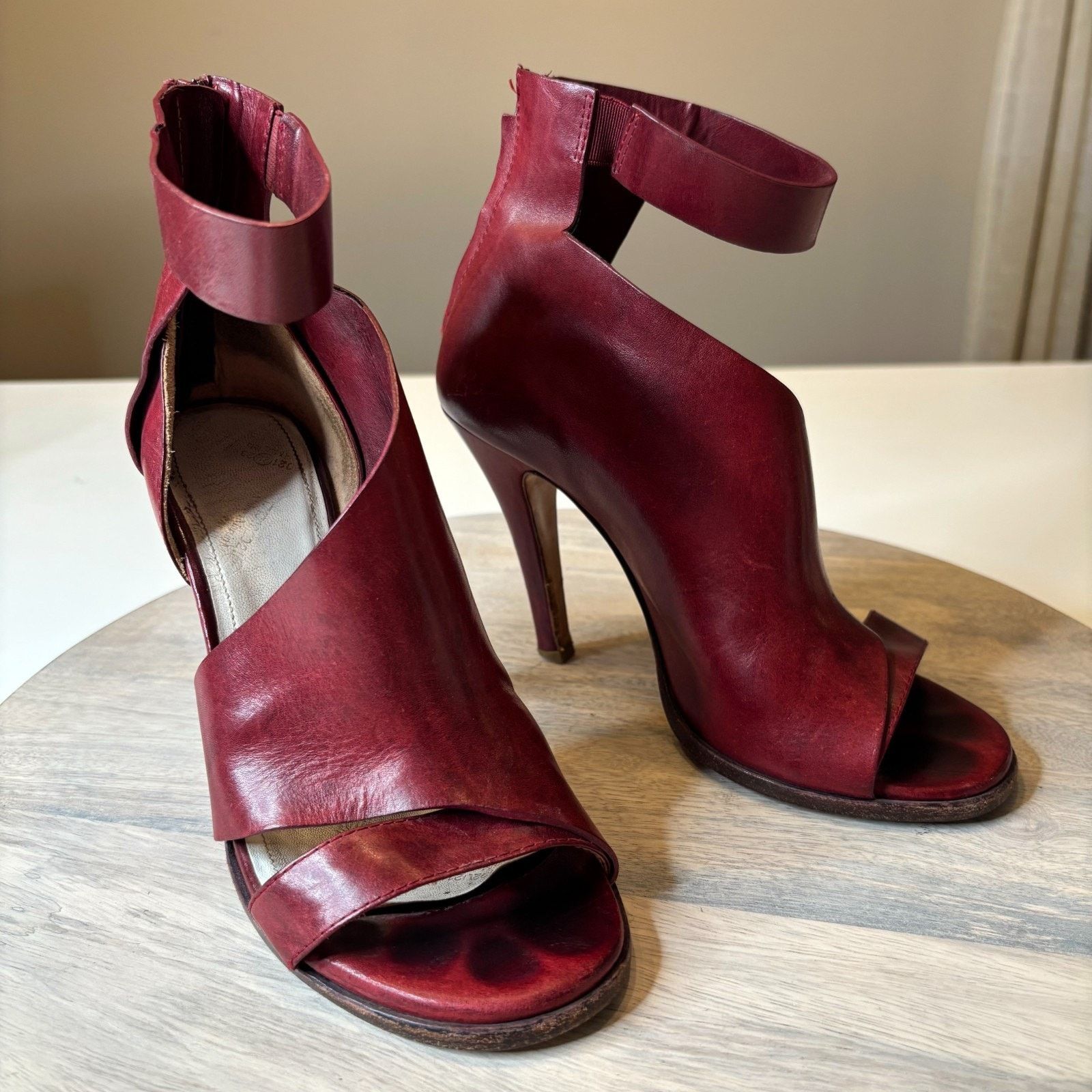 Maison Margiela Maison Margiela Peep Toe Heels Red Ankle Cuff EU 36 US 6 Size US 6 / IT 36 - 1 Thumbnail