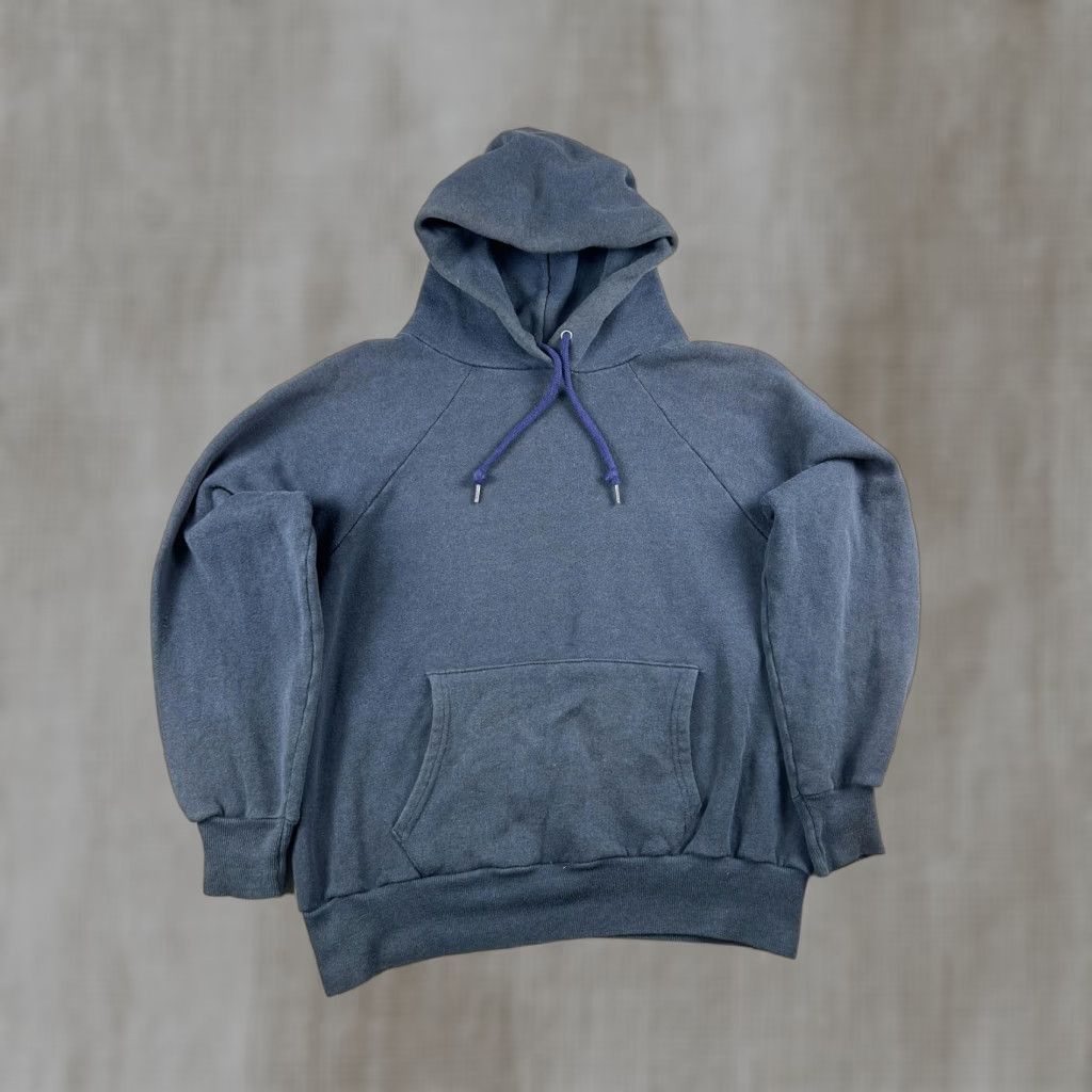 Vintage Vintage Hoodie Mens M Navy Blue 60s 70s Pullover Fleece Hooded Sweatshirt USA Athletic Raglan Pockets Front Kangaroo Size US M / EU 48-50 / 2 - 1 Thumbnail